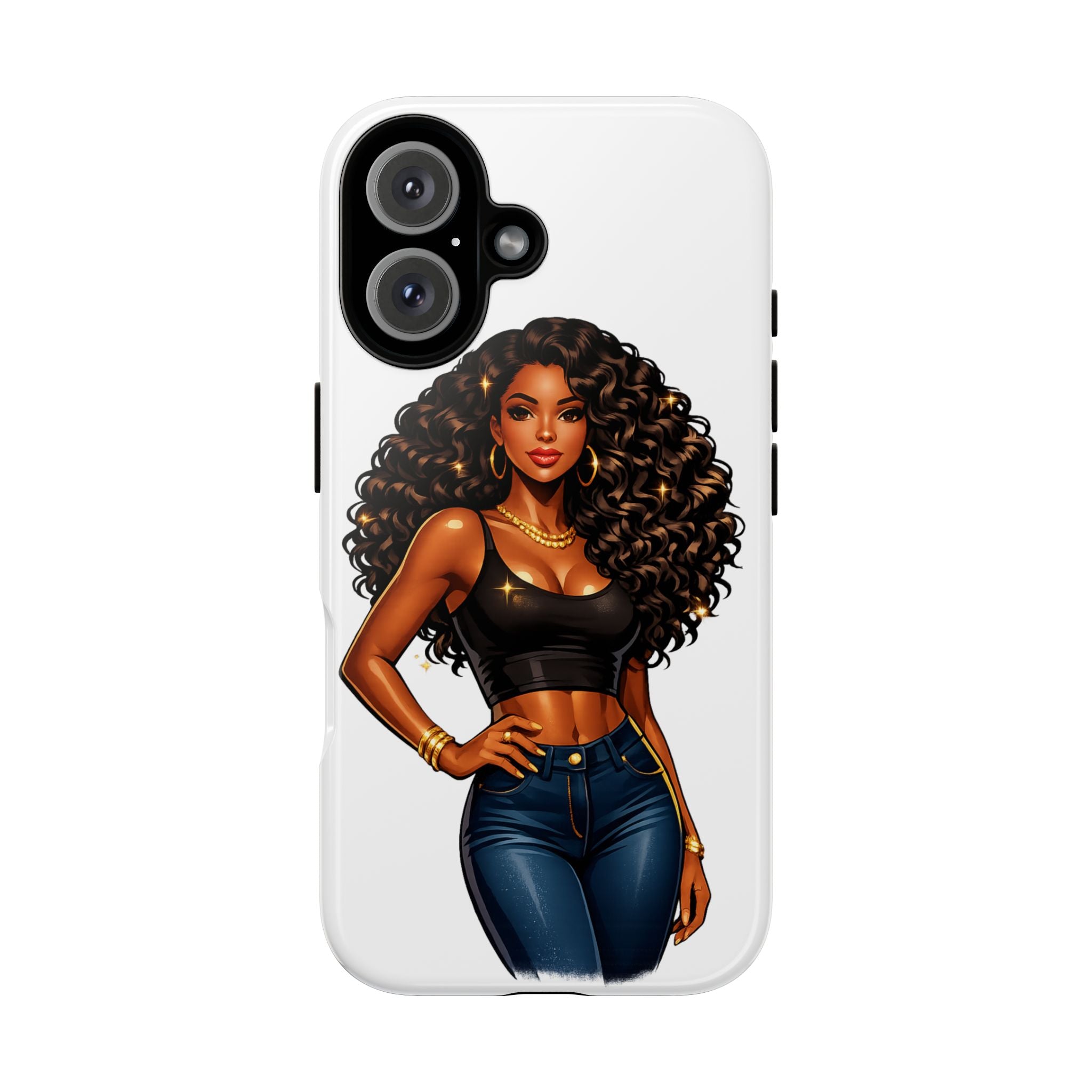 Pretty Rich Bitch by PRB Curly Hair Phone Case by Printify