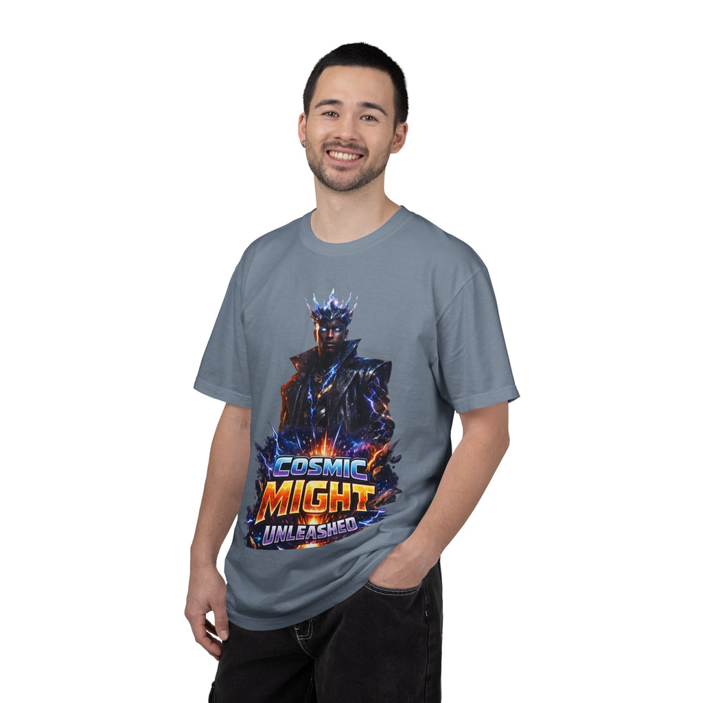 PRB Cosmic Might Unleashed T-shirt | Space Warrior Graphic Tee by Printify