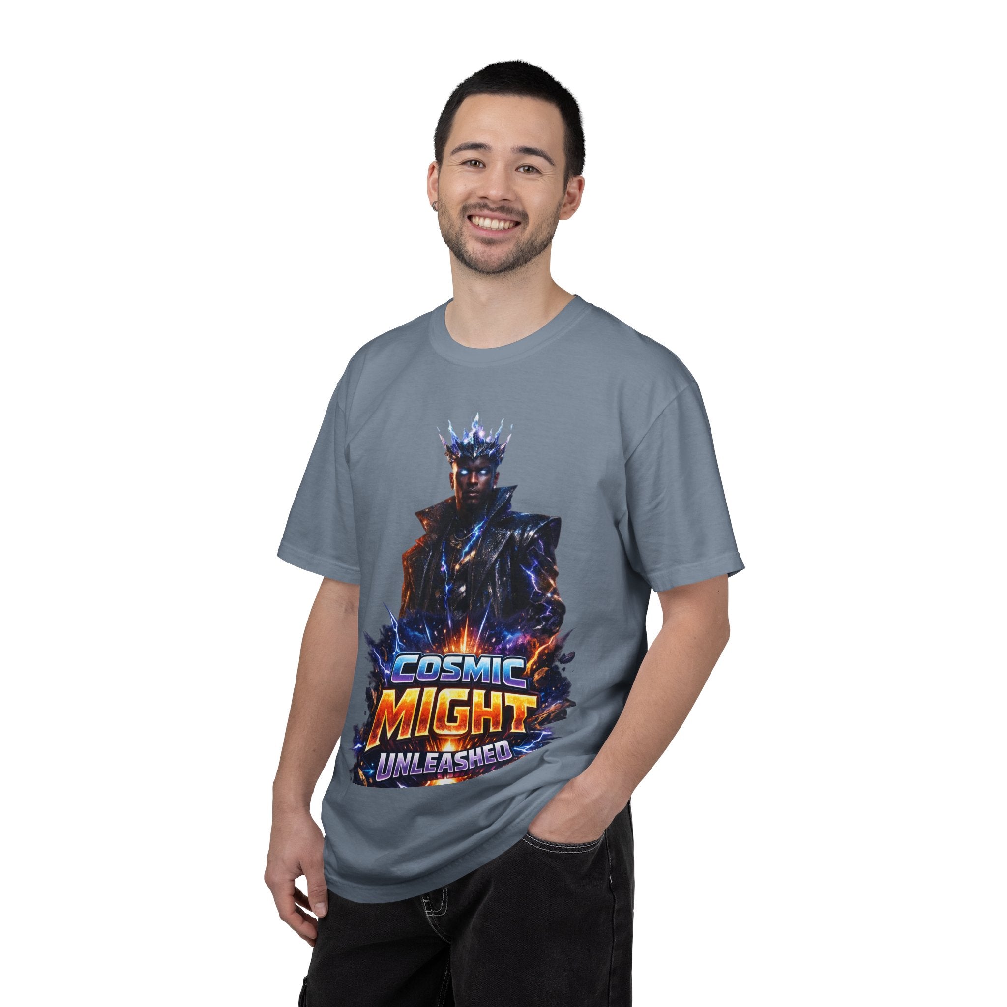 PRB Cosmic Might Unleashed T-shirt | Space Warrior Graphic Tee by Printify