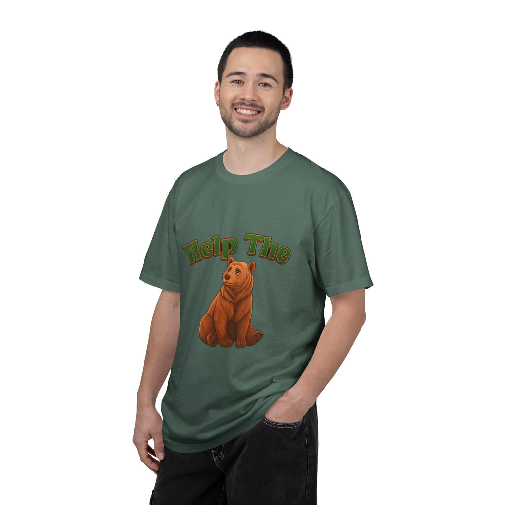 Power Runs Black PRB Help The Bear T-shirt | Cute Sitting Bear Illustration by Power Runs Black