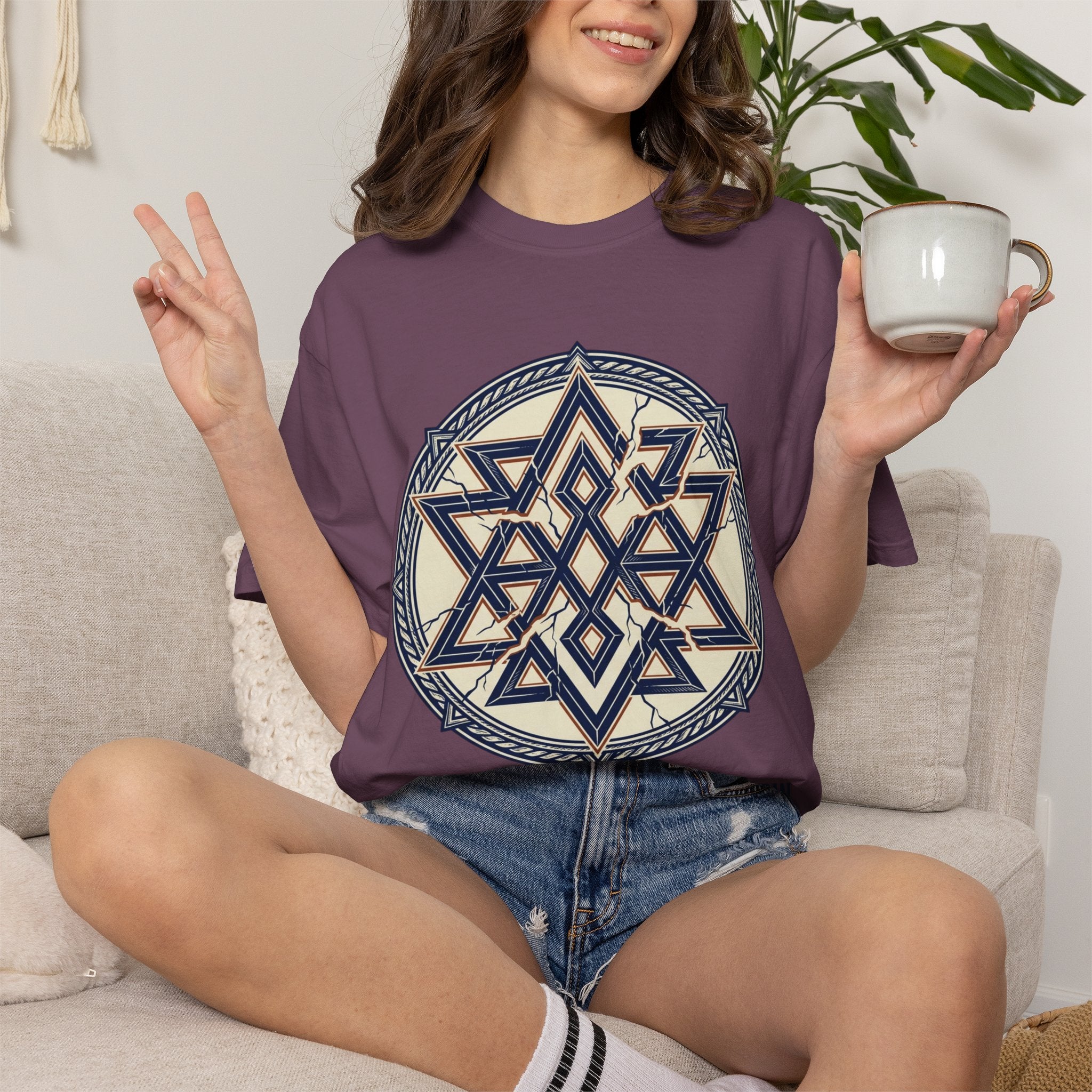Power Runs Black PRB Geometric Star Mandala T-Shirt — "Control Fractures the Flow" Graphic Tee by Power Runs Black