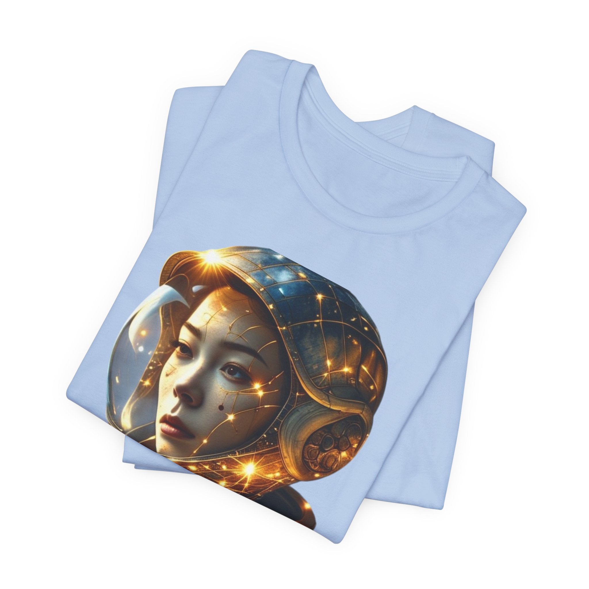 PRB Astronaut Portrait Tee — Starry Cosmic Helmet Graphic T-Shirt by Power Runs Black