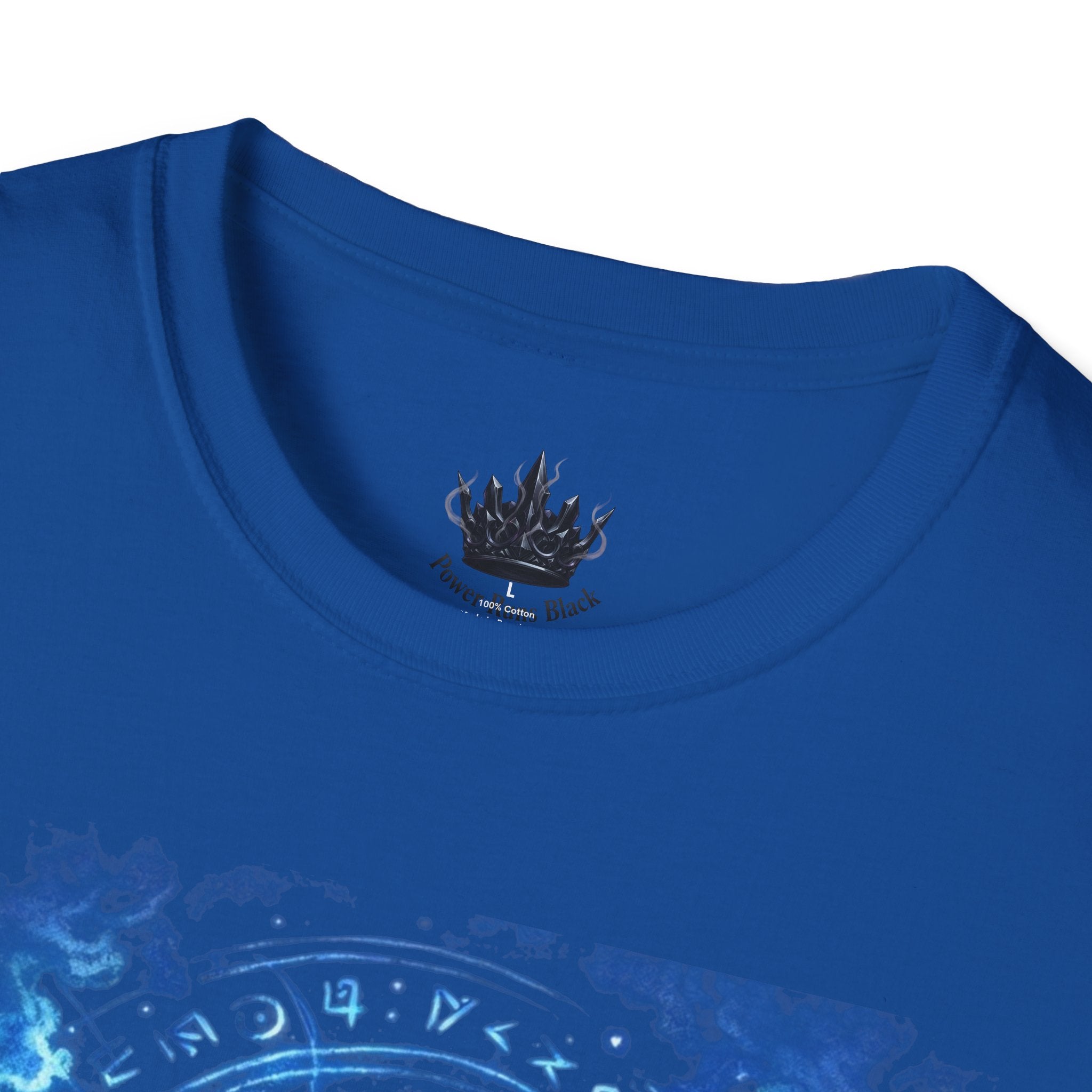 PRB Mystic Oceanic Spell T-Shirt — Blue Serpent & Moon Magic Tee by Power Runs Black