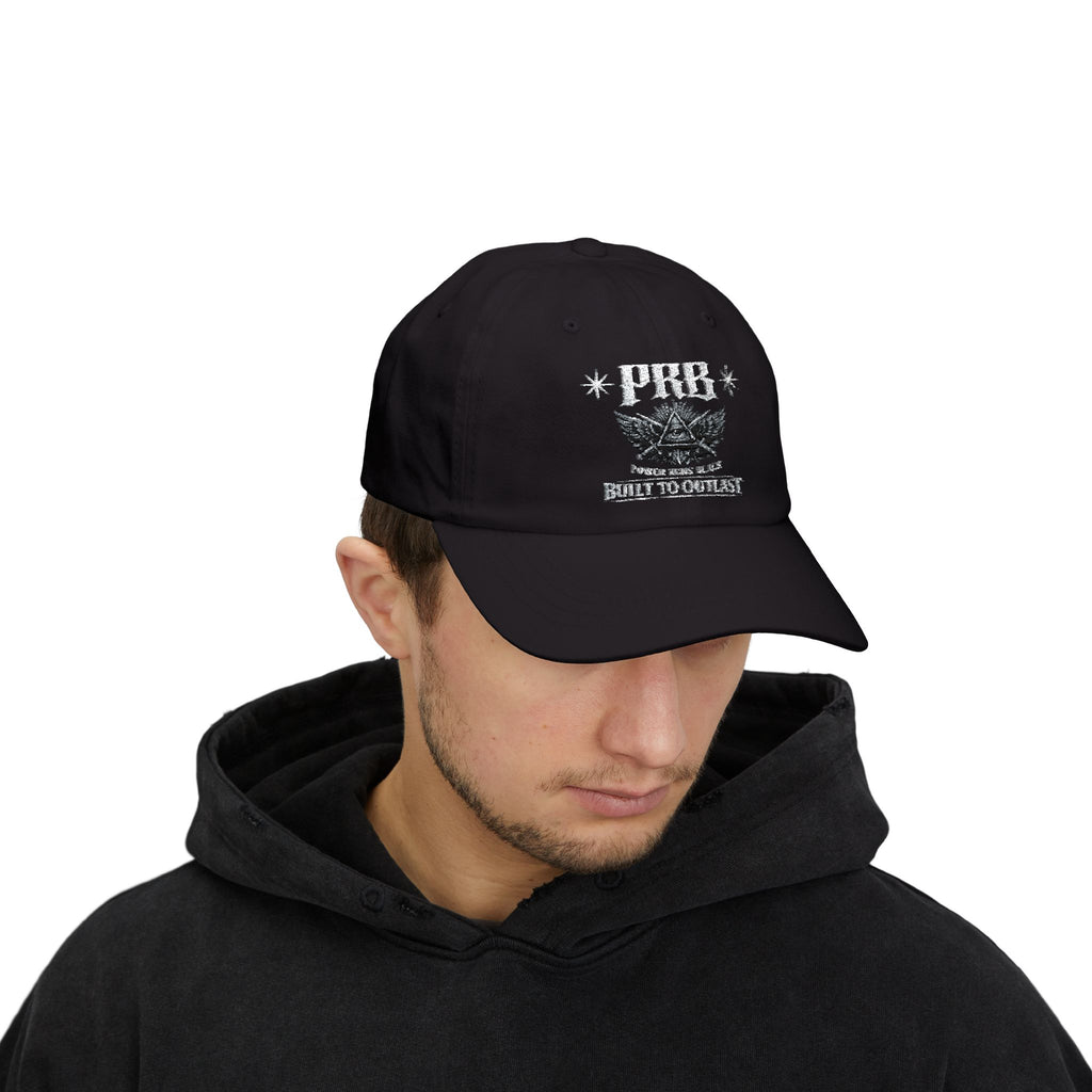 PRB Dad Cap — Vintage Crest Embroidered Baseball Hat by Power Runs Black