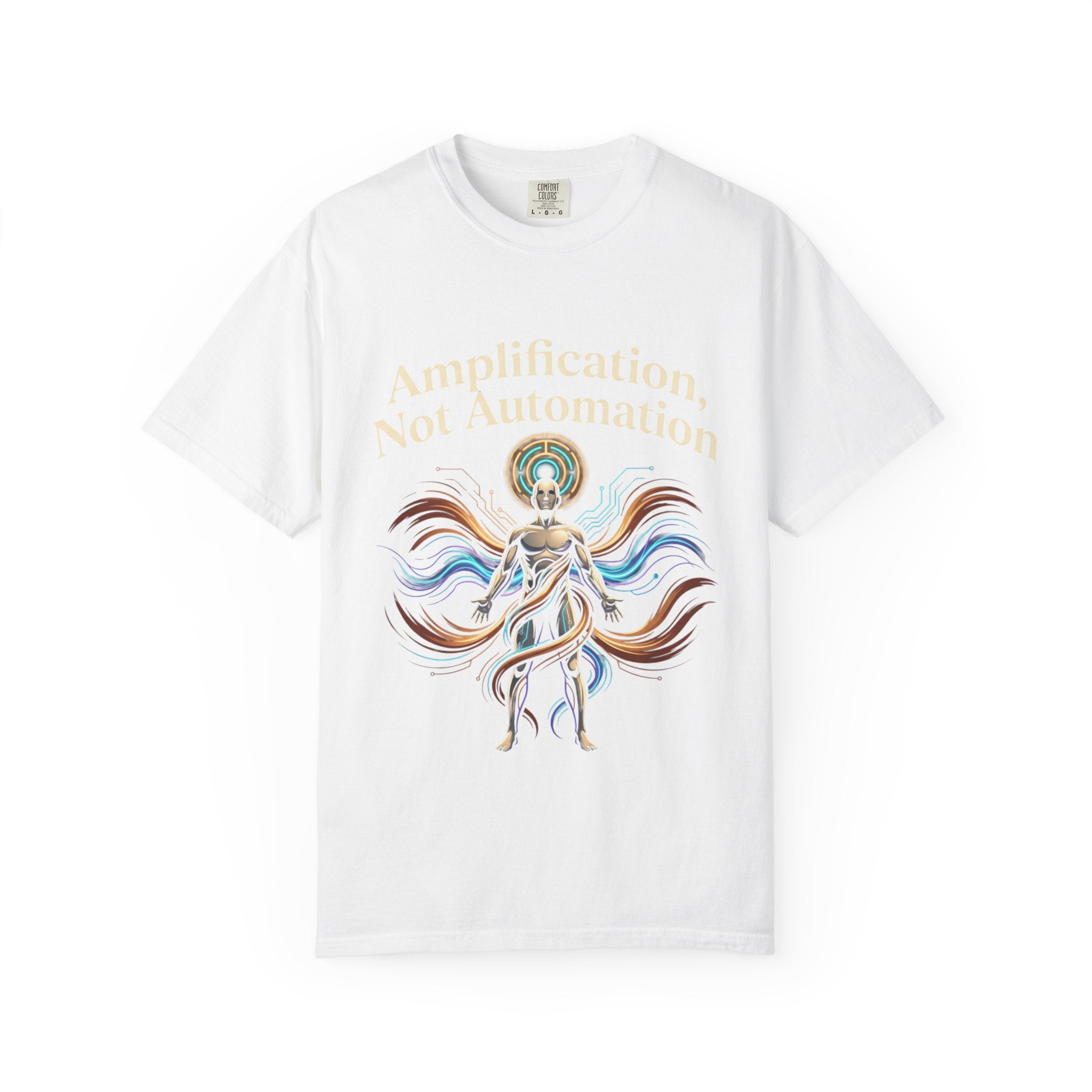 Printify PRB Amplification Not Automation T-Shirt — Abstract Divine Radiance Graphic Tee - T-Shirt