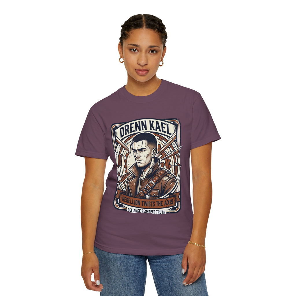 Power Runs Black PRB Drenn Kael Portrait T-Shirt — "Rebellion Twists the Axis" Graphic Tee by Power Runs Black