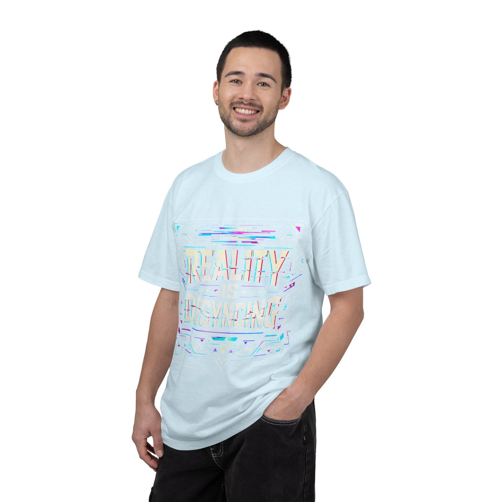 Power Runs Black PRB Glitchy Pastel "Reality Is Desyncing" T-Shirt by Printify