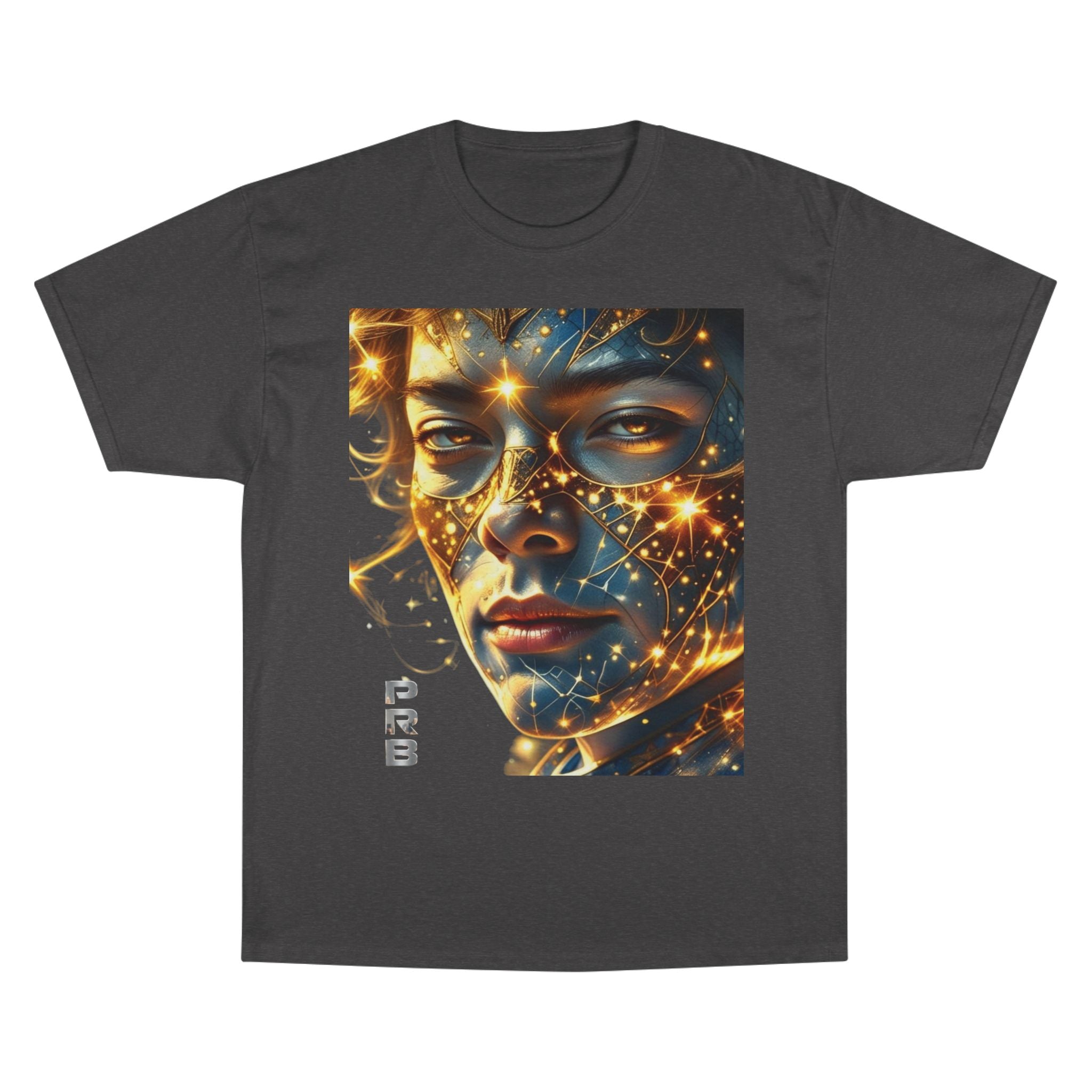 PRB Champion T-Shirt — Cosmic Face Art Tee (Radiant Star Portrait) by Printify