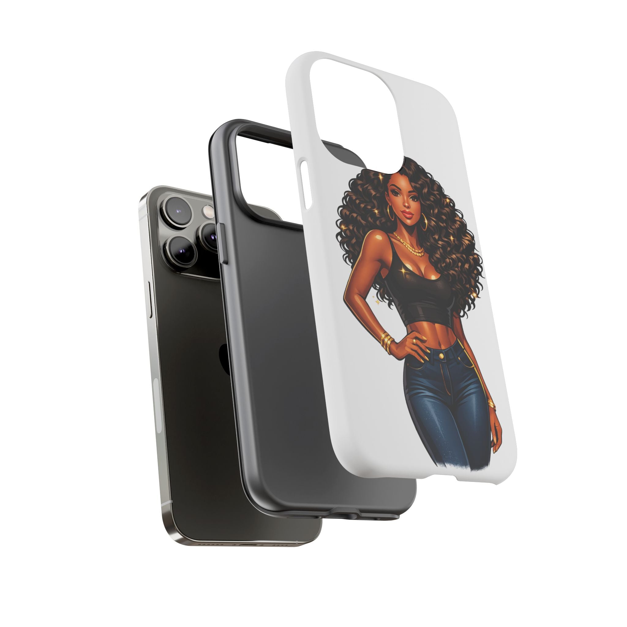 Pretty Rich Bitch by PRB Curly Hair Phone Case by Printify