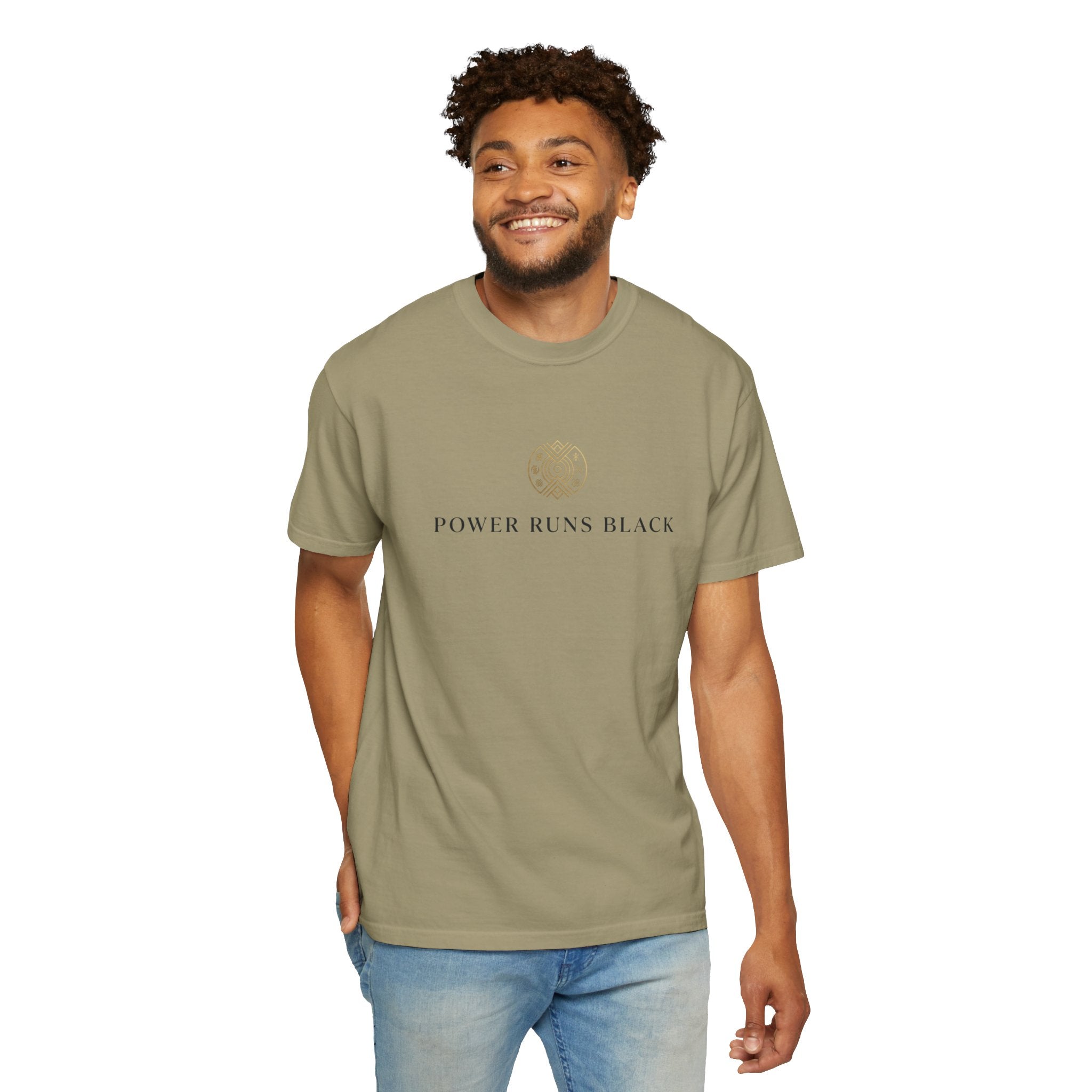 Power Runs Black PRB Graphic T-Shirt — Minimal Emblem Tee by Power Runs Black