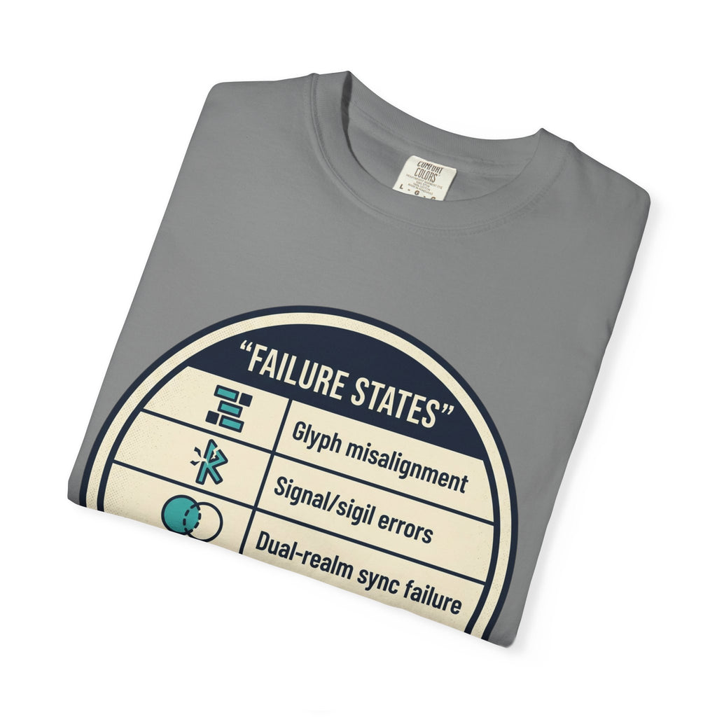 Power Runs Black PRB Failure States T-Shirt — Sci‑Fi Status Badge Graphic Tee by Printify