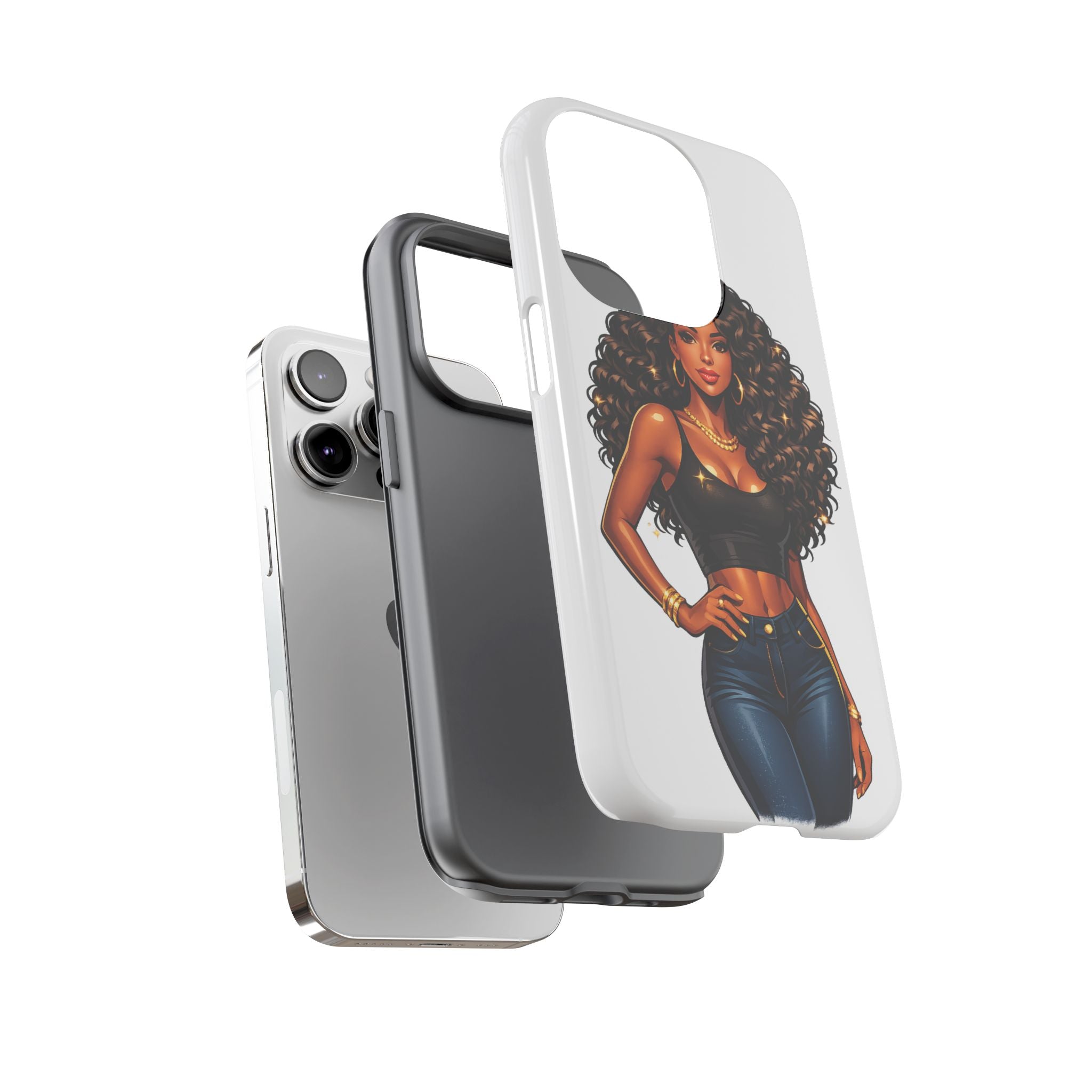 Pretty Rich Bitch by PRB Curly Hair Phone Case by Printify