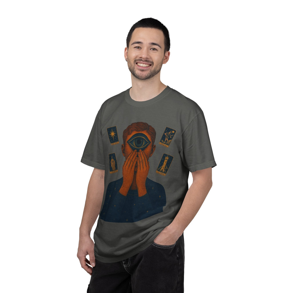 PRB Third Eye Tarot Illustration T-shirt | Occult Mystic Artwork by Power Runs Black
