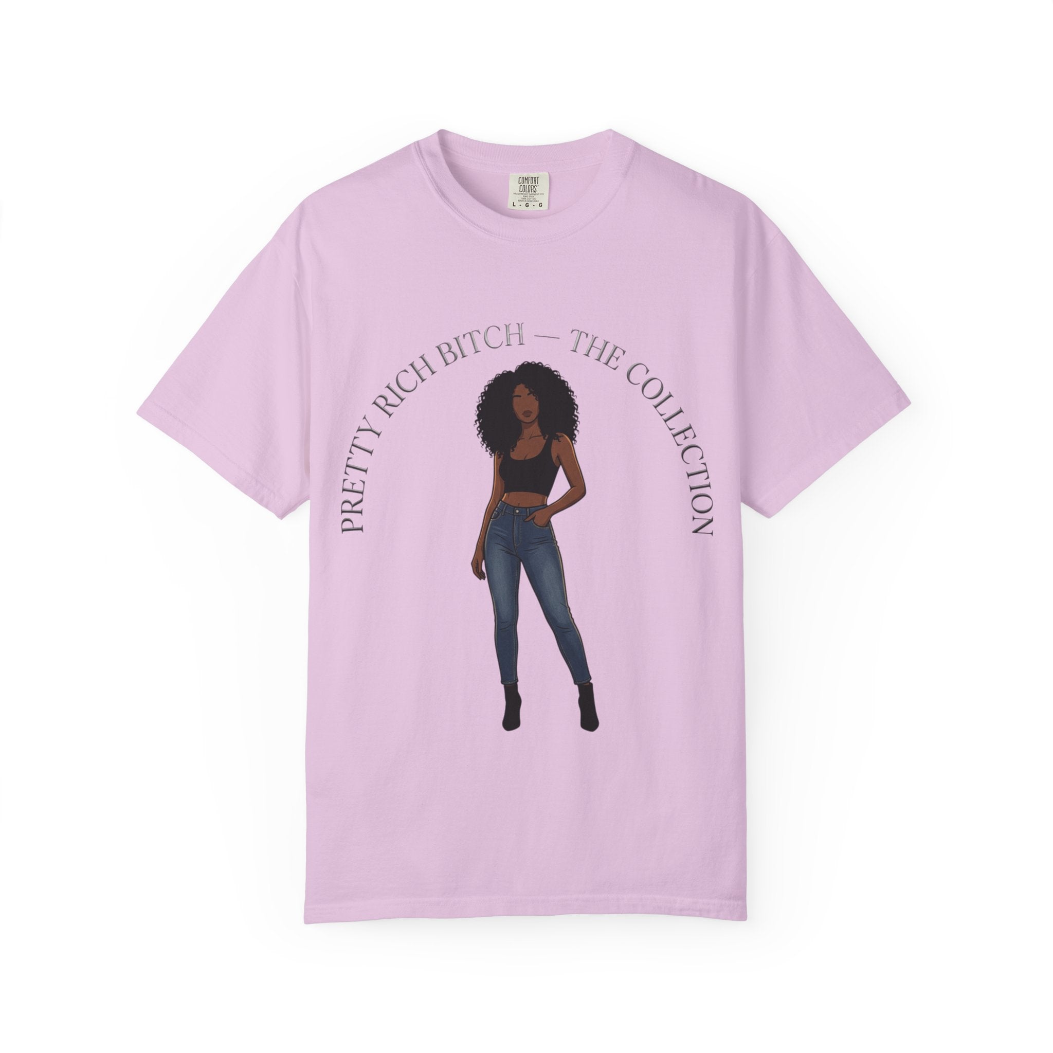 Pretty Rich Bitch The Collection by PRB Graphic Tee (Afro Curly Woman) by Power Runs Black