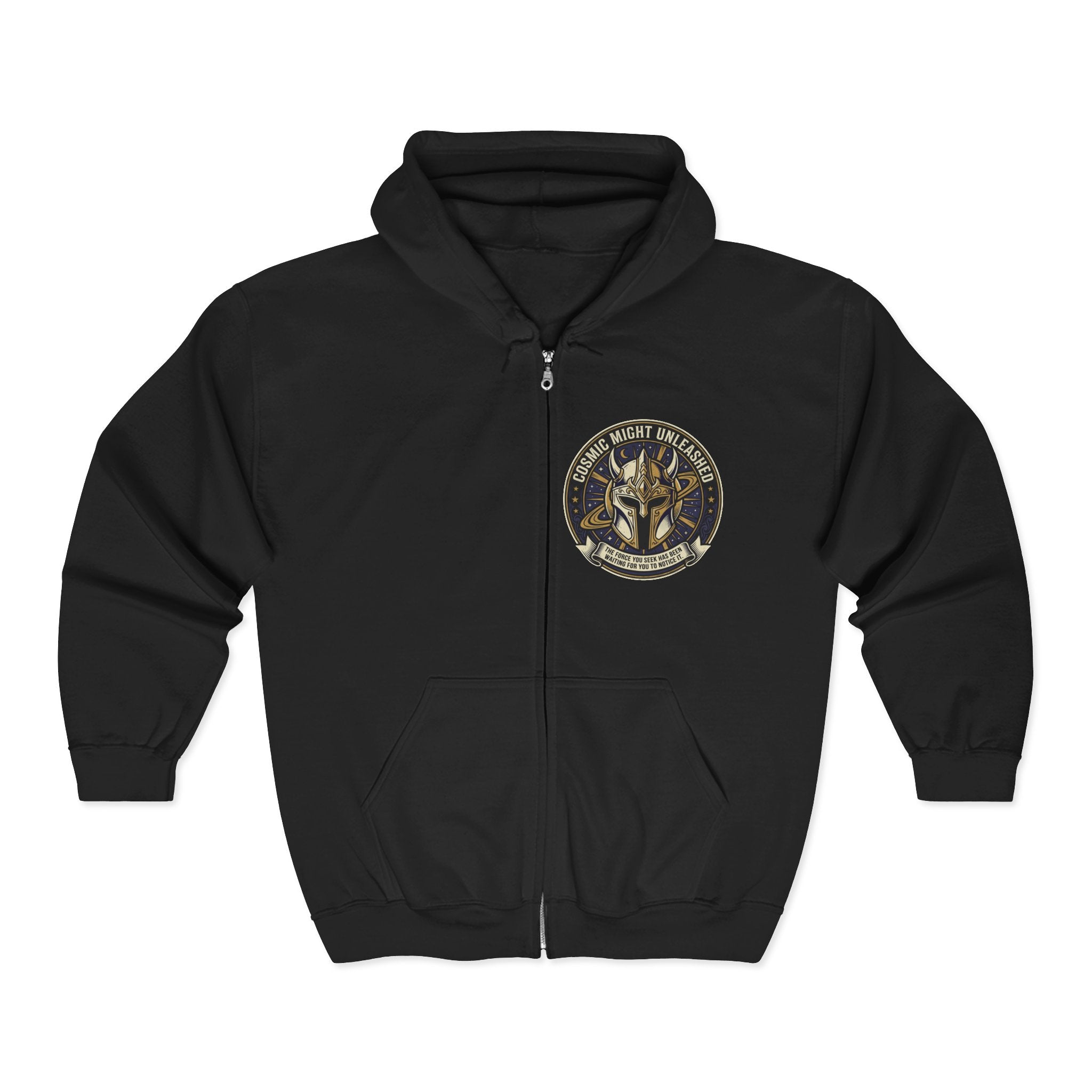 PRB Full-Zip Hoodie — Cosmic Night Unleashed Graphic by Power Runs Black