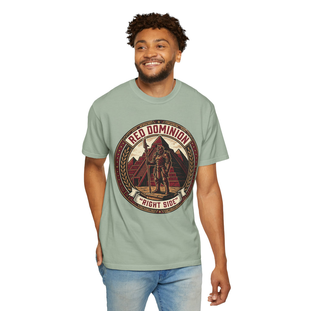 Power Runs Black PRB Red Dominion 'Right Side' Graphic T-Shirt by Printify