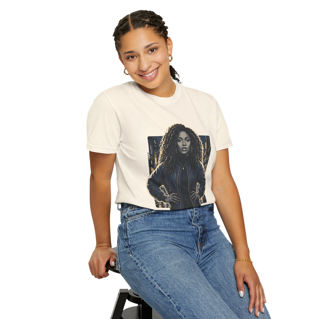 Pretty Rich Bitch The Collection by PRB T-Shirt — Bold Graphic Tee with Empowered Woman Portrait by Power Runs Black