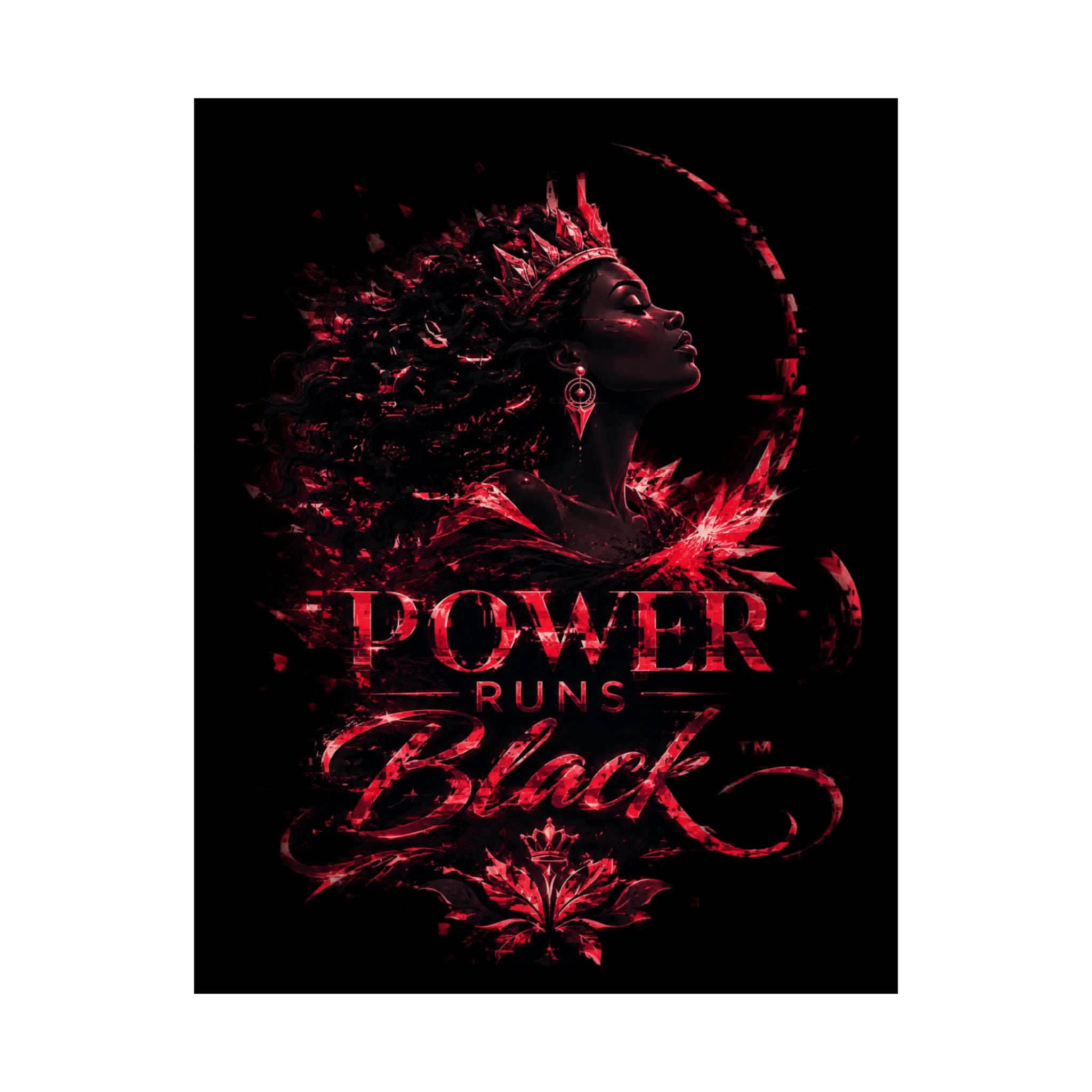 Power Runs Black Matte Poster — Afrocentric Inspirational Wall Art by Power Runs Black