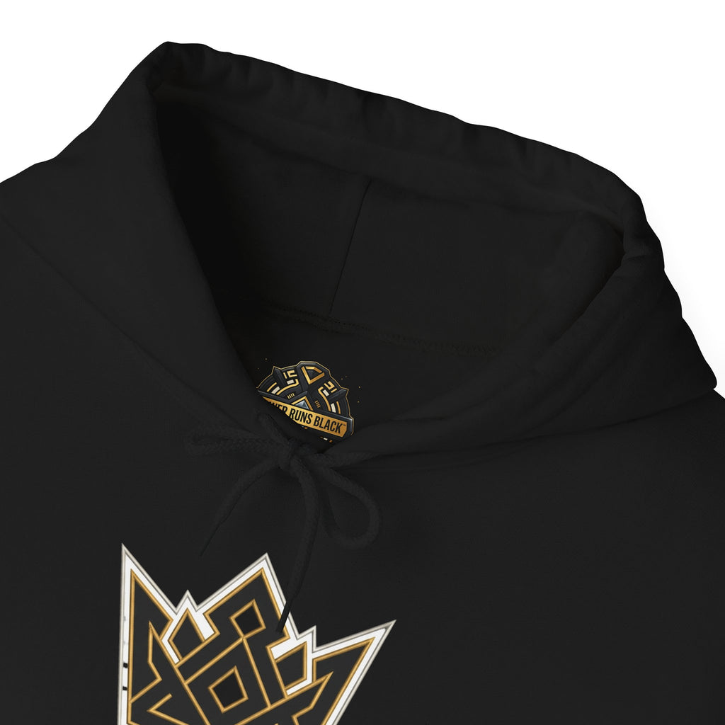 Power Runs Black PRB Logo Hoodie — Ascension State Crown Design by Printify