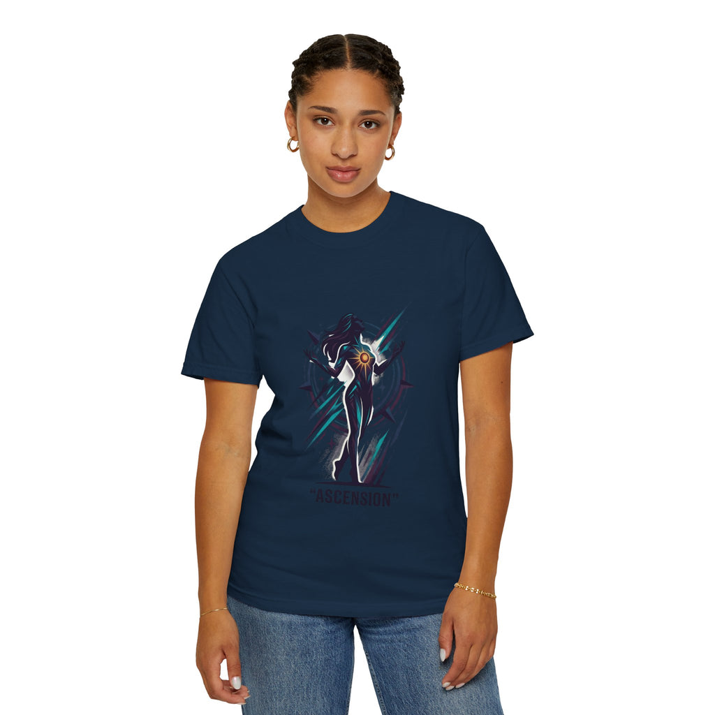 Power Runs Black PRB Ascension Graphic T-Shirt — Cosmic Silhouette Tee by Power Runs Black