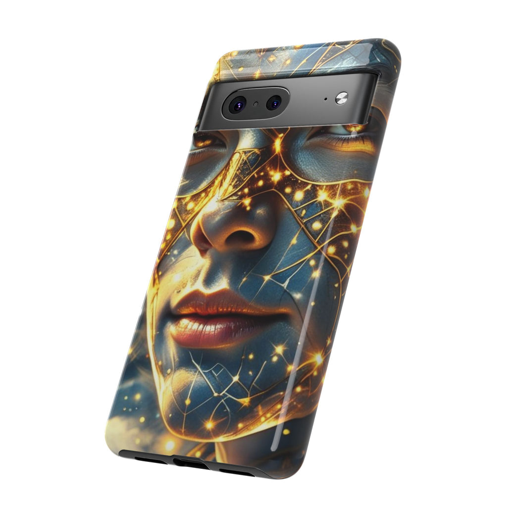 PRB Galactic Portrait Tough Case | Cosmic Face Phone Case, Starry Nebula Design by Printify