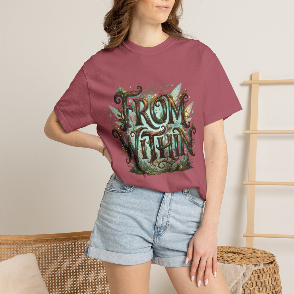 PRB From Within T-shirt | Nature Typography Forest Illustration by Power Runs Black