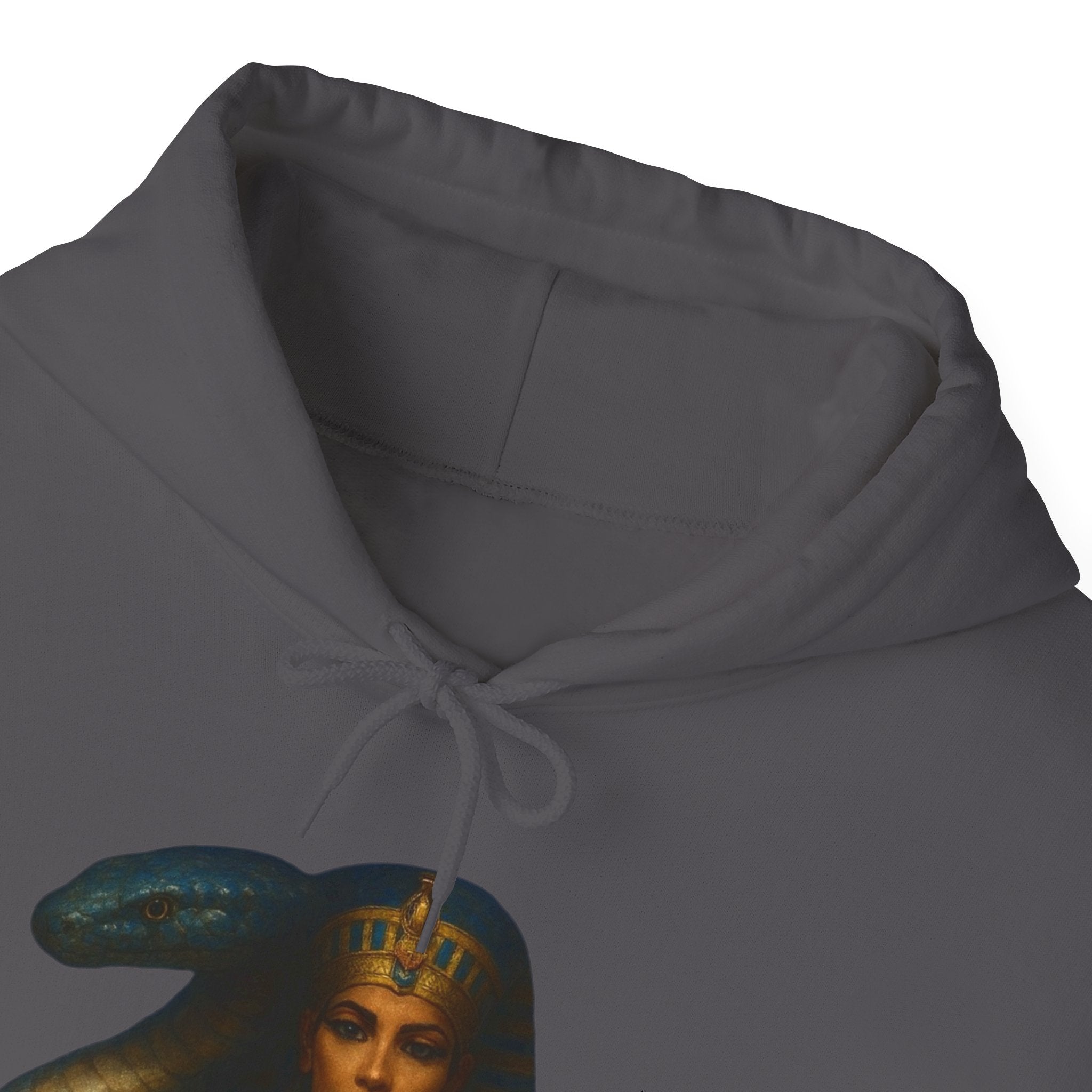 PRB Egyptian Goddess Portrait Hoodie | Serpent Headdress, Ancient Queen Art by Power Runs Black