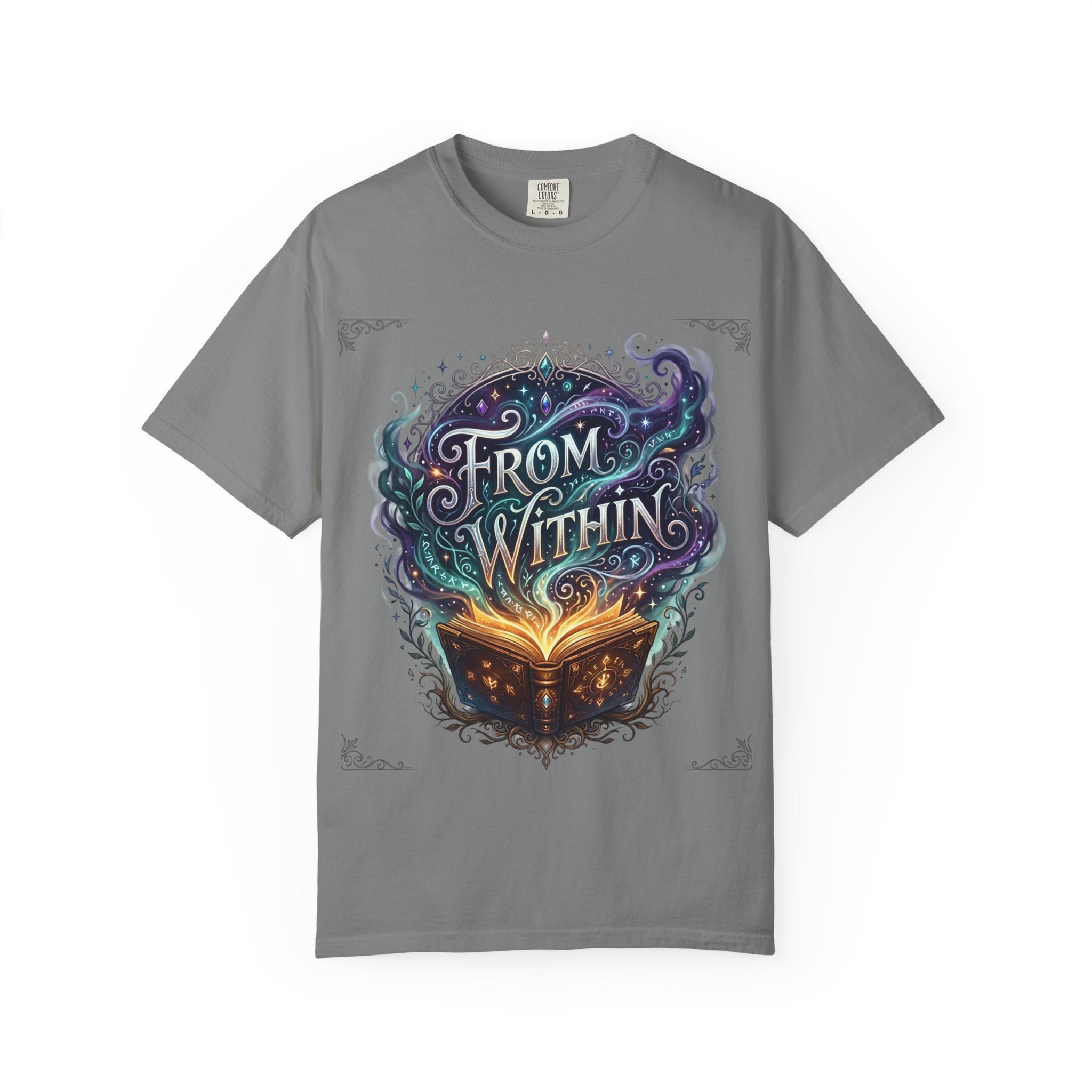 PRB From Within Magic Book T-Shirt — Fantasy Illustrated Graphic Tee by Power Runs Black