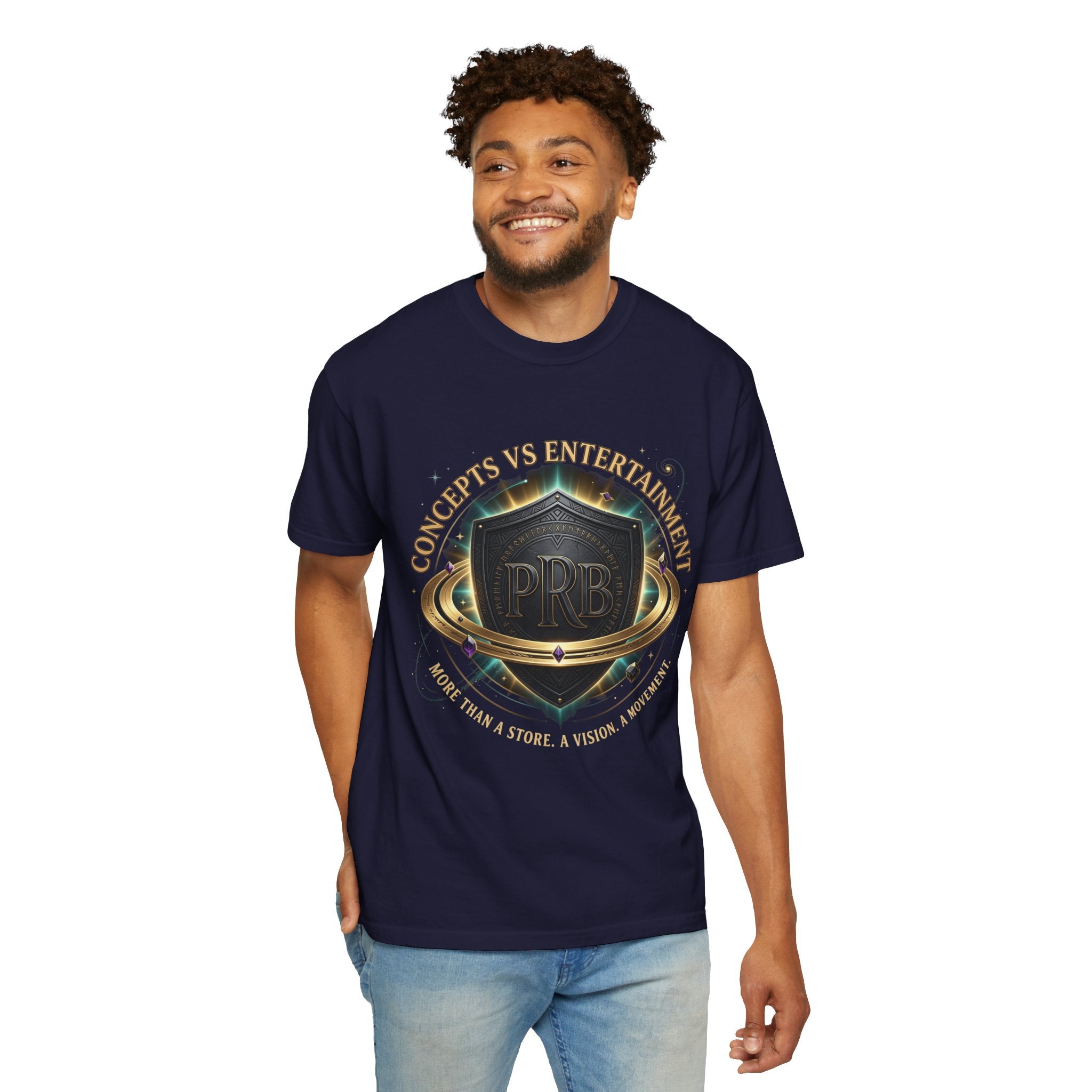 Concepts VS Entertainment Emblem Graphic T-Shirt | Heraldic Crest Tee by Printify