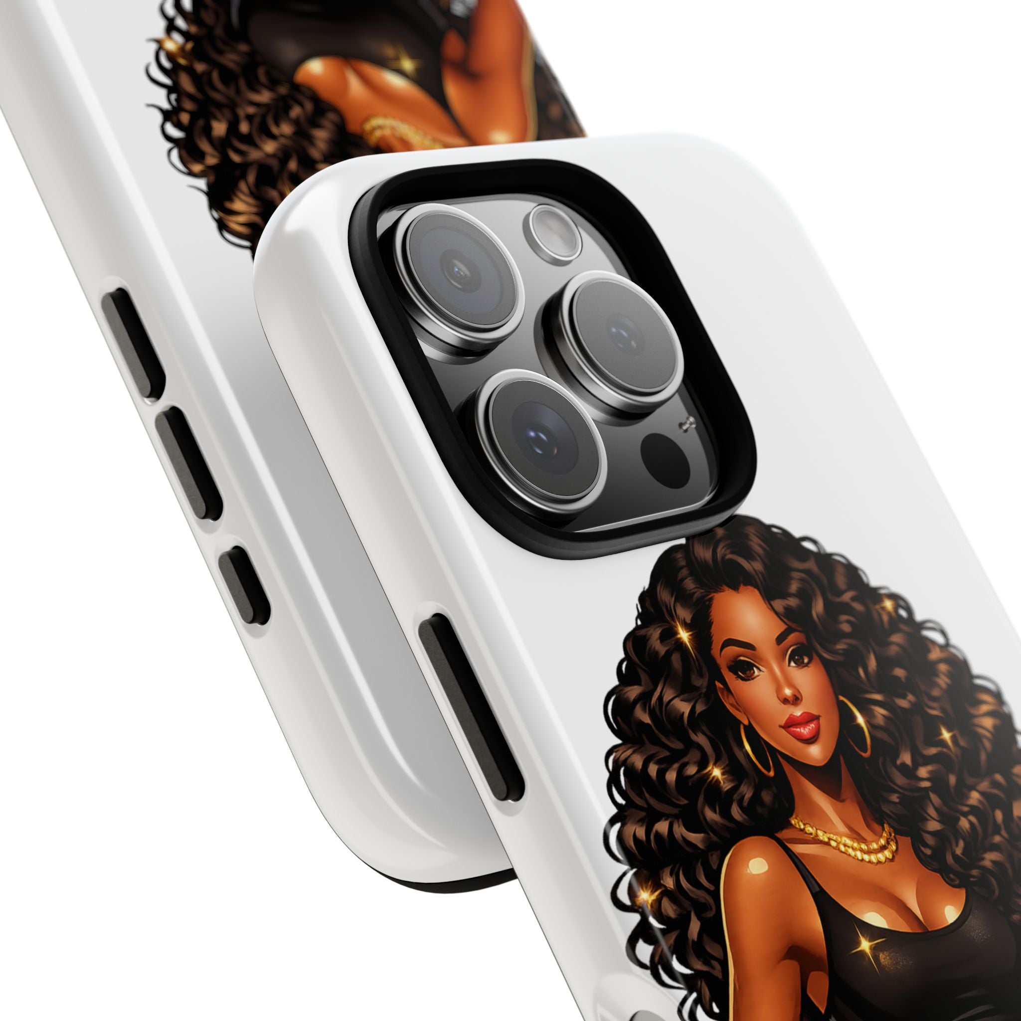 Pretty Rich Bitch by PRB Curly Hair Phone Case by Power Runs Black