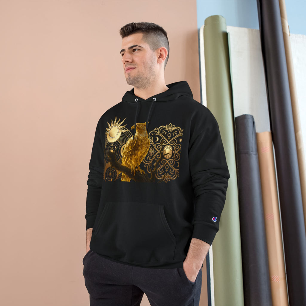 PRB Golden Owl Sundial Graphic Champion Hoodie by Power Runs Black