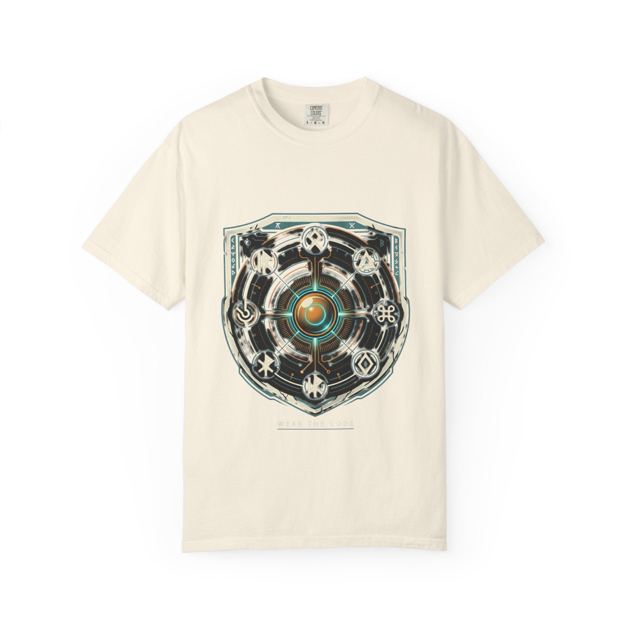 Power Runs Black PRB "Wear The Code" Mystic Shield T-Shirt — Geometric Sigil Graphic Tee by Power Runs Black