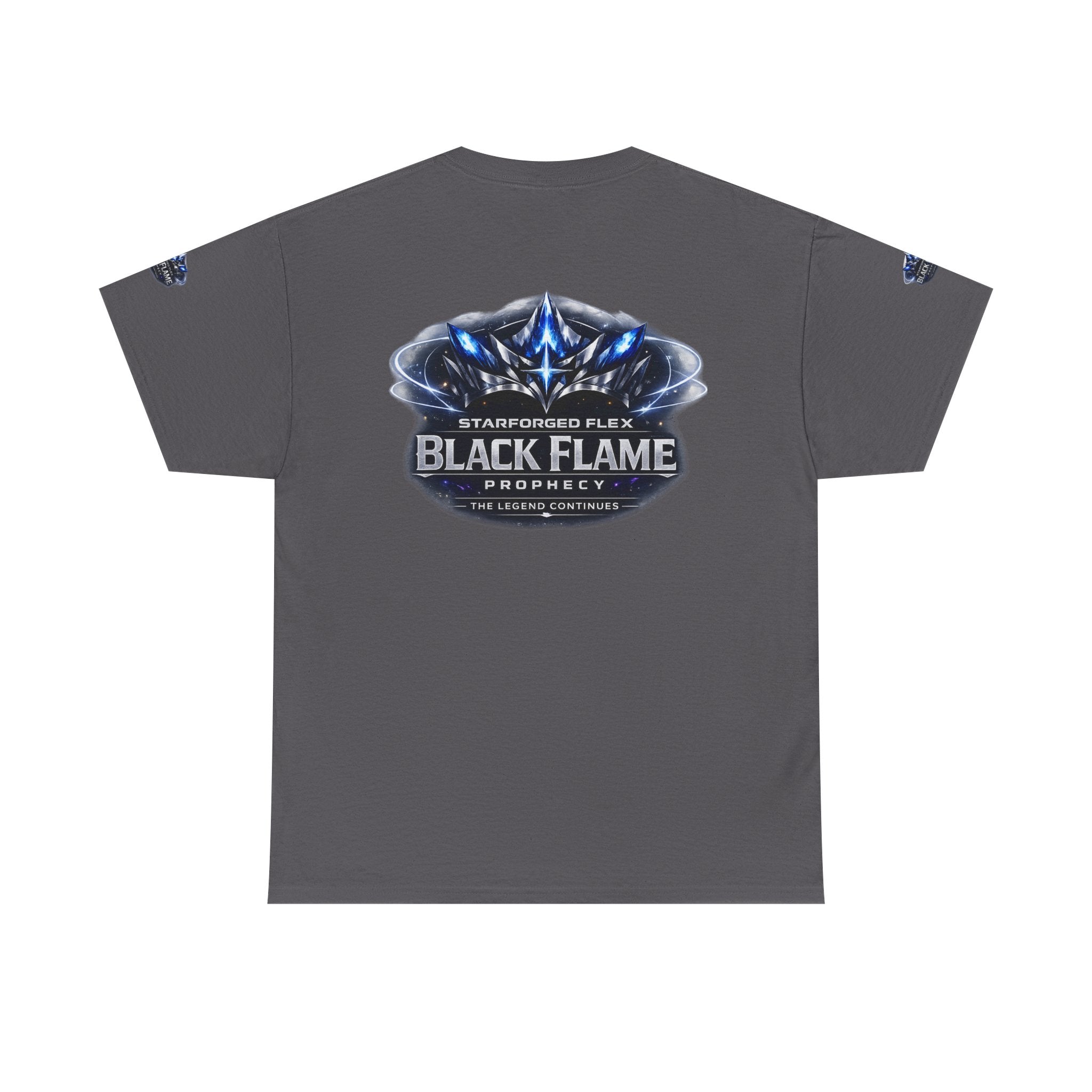 PRB Black Flame Prophecy Tee — Starforged Flex Graphic T‑Shirt by Power Runs Black