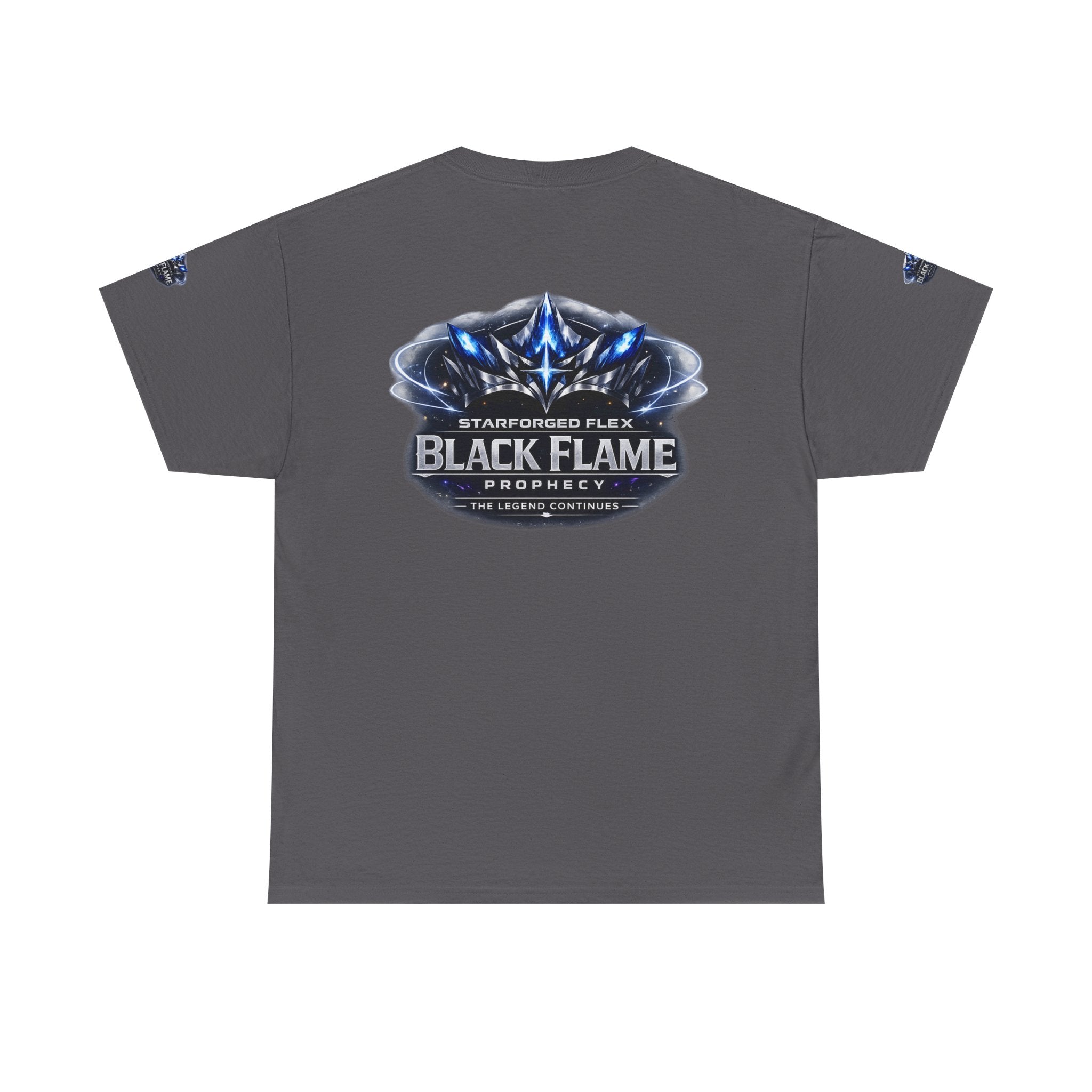 Black Flame Prophecy Graphic Tee — Dark Fantasy Sci-Fi T-Shirt | Power Runs Black by Printify