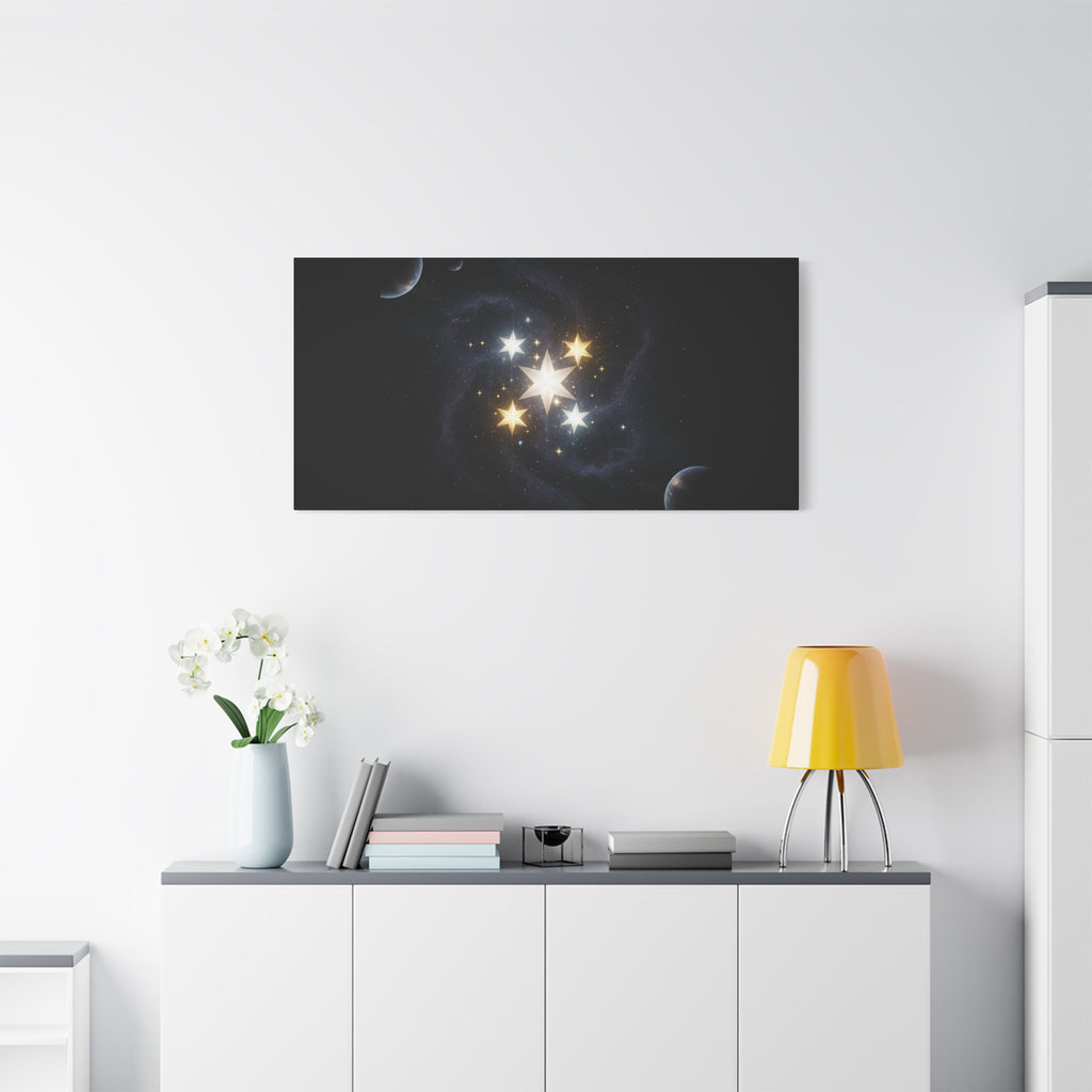 Power Runs Black PRB Glowing Star Constellation Canvas by Power Runs Black