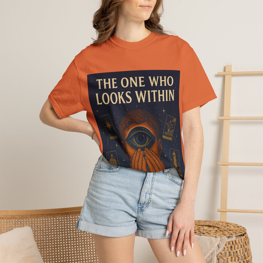 PRB Tarot Eye T-Shirt — "The One Who Looks Within" Mystical Graphic Tee by Power Runs Black