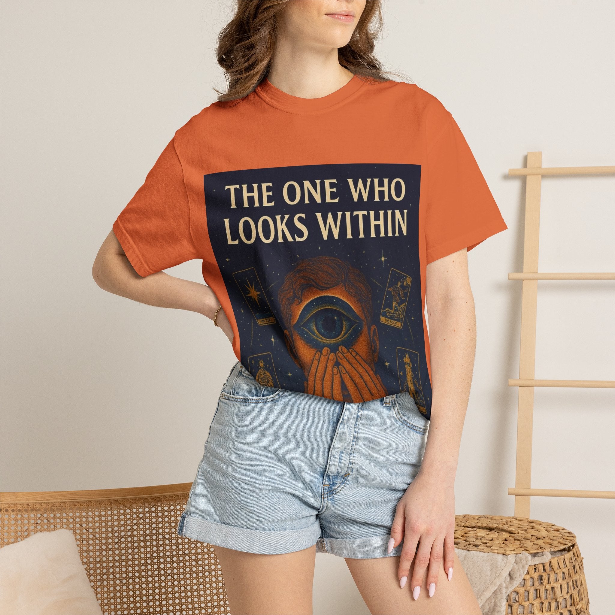 PRB Tarot Eye T-Shirt — "The One Who Looks Within" Mystical Graphic Tee by Power Runs Black