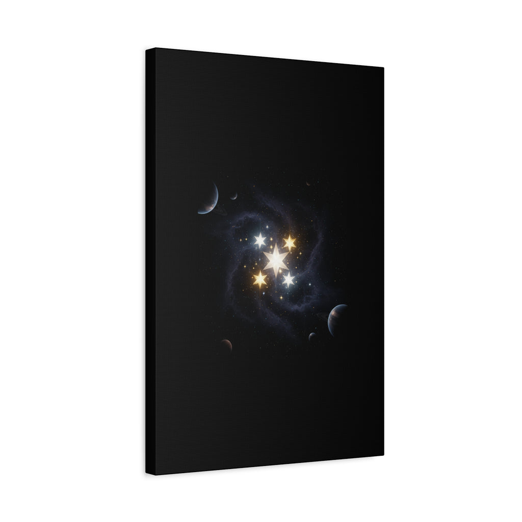 Power Runs Black PRB Glowing Star Constellation Canvas by Power Runs Black