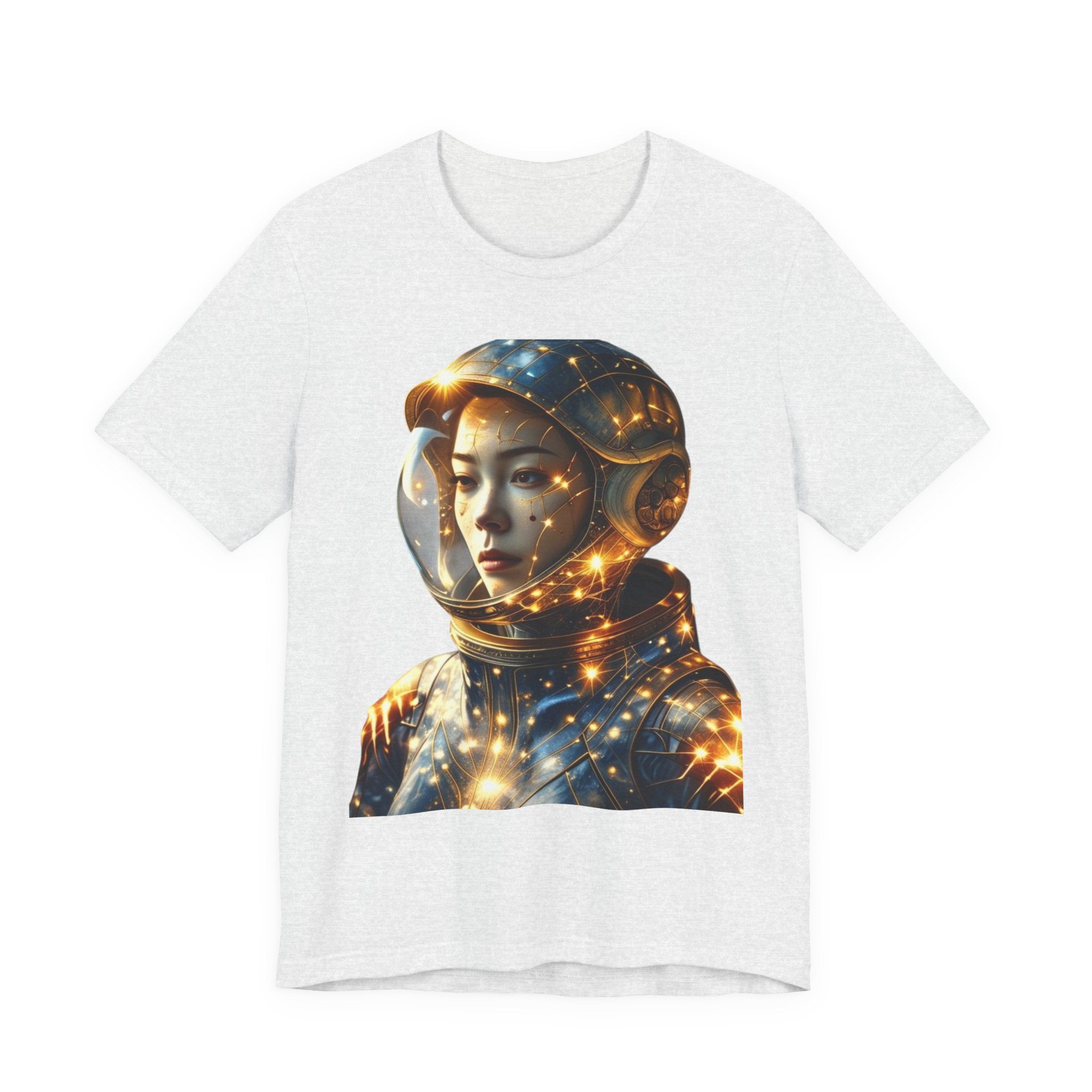 PRB Astronaut Portrait Tee — Starry Cosmic Helmet Graphic T-Shirt by Power Runs Black