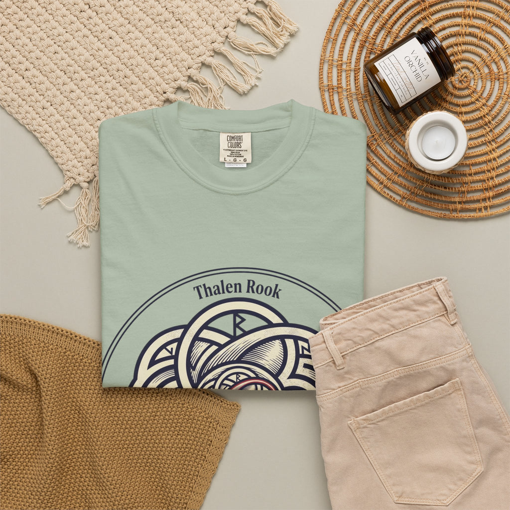 Power Runs Black PRB Thalen Rook Celtic Knot Graphic T-Shirt — "He stared too long..." Quote Tee by Printify