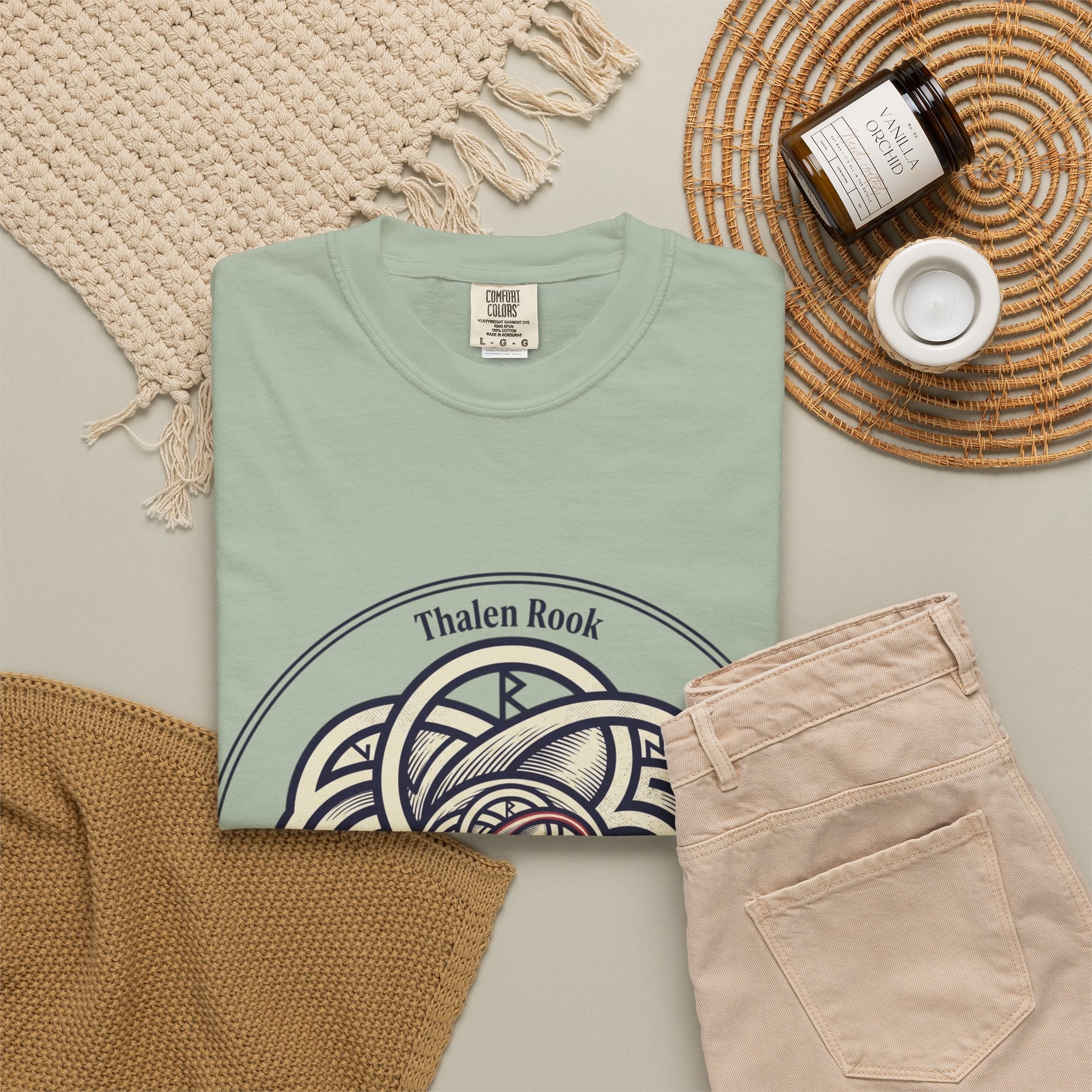 Power Runs Black PRB Thalen Rook Celtic Knot Graphic T-Shirt — "He stared too long..." Quote Tee by Printify