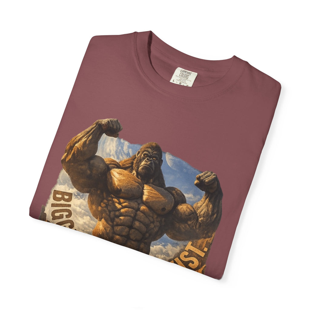 Power Runs Black PRB Biggest Flex I Exist T-Shirt — Funny Muscle Gorilla Graphic Tee by Printify