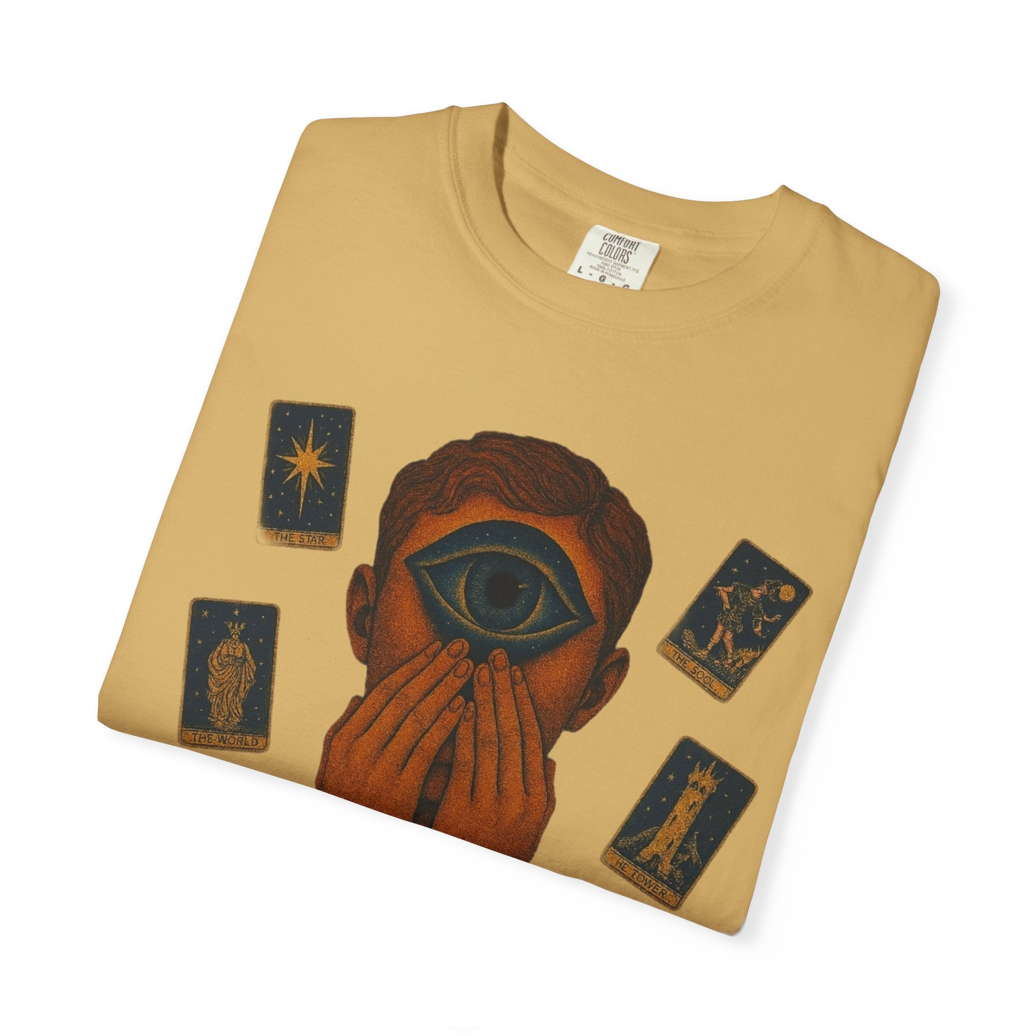 PRB Third Eye Tarot Illustration T-shirt | Occult Mystic Artwork by Power Runs Black