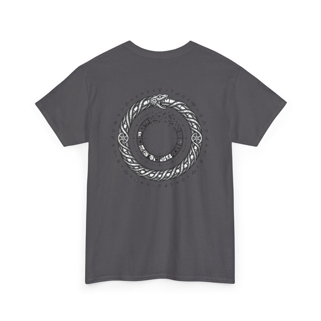 Power Runs Black — "The Agenda of the Arch" Retro TV Ouroboros Graphic Tee by Printify