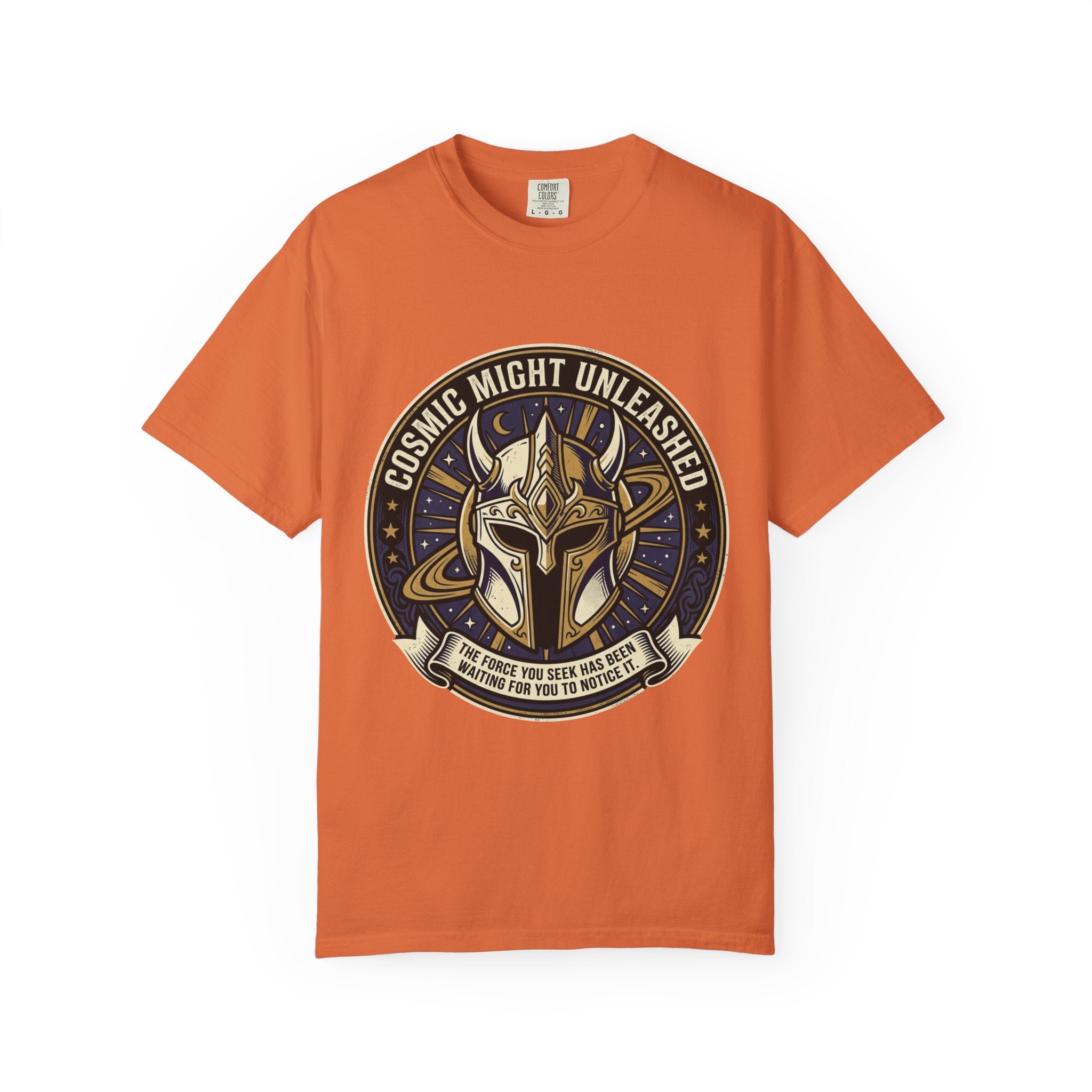 PRB Starforged Flex Cosmic Might Unleashed T-Shirt — Mythic Helmet Graphic Tee by Power Runs Black