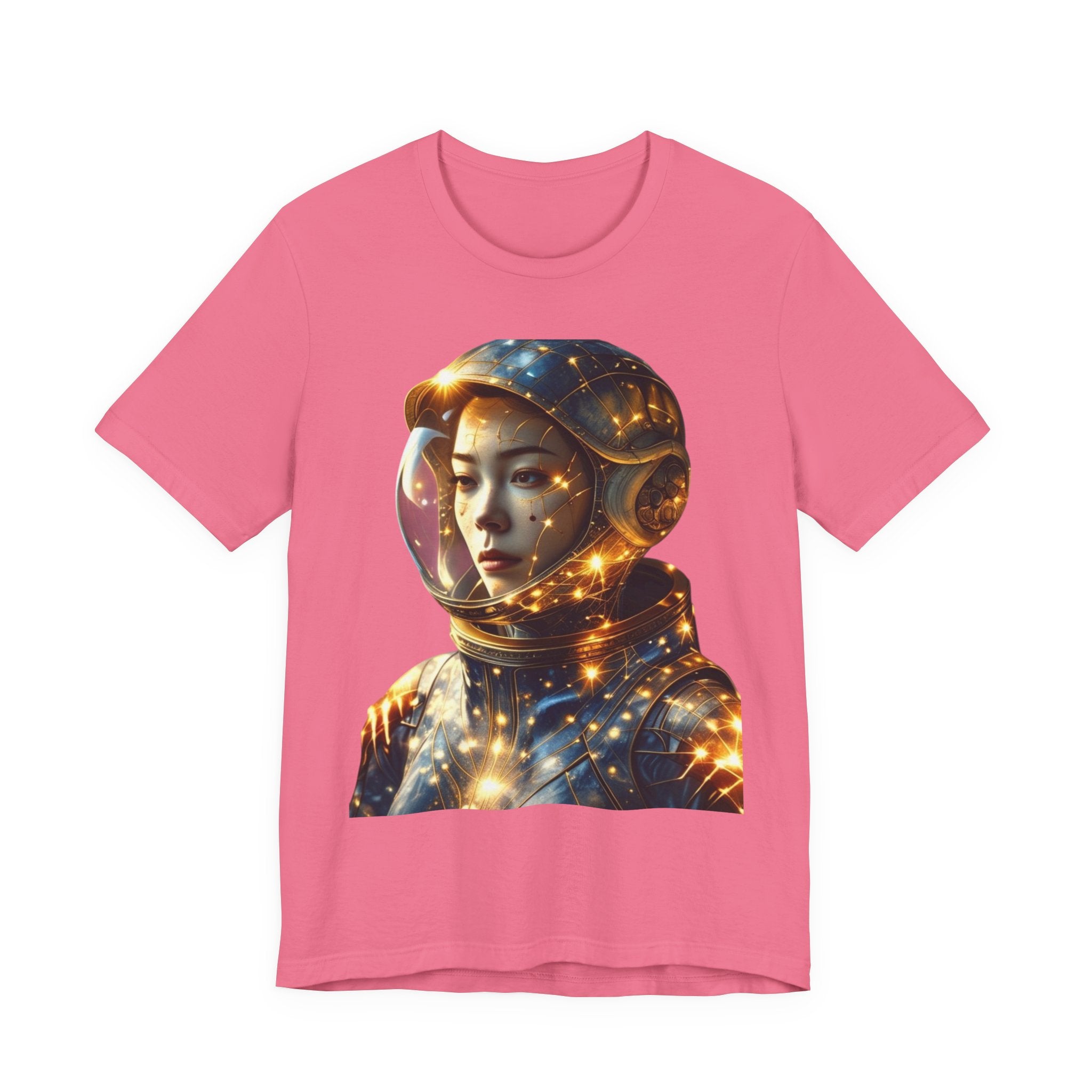 PRB Astronaut Portrait Tee — Starry Cosmic Helmet Graphic T-Shirt by Power Runs Black