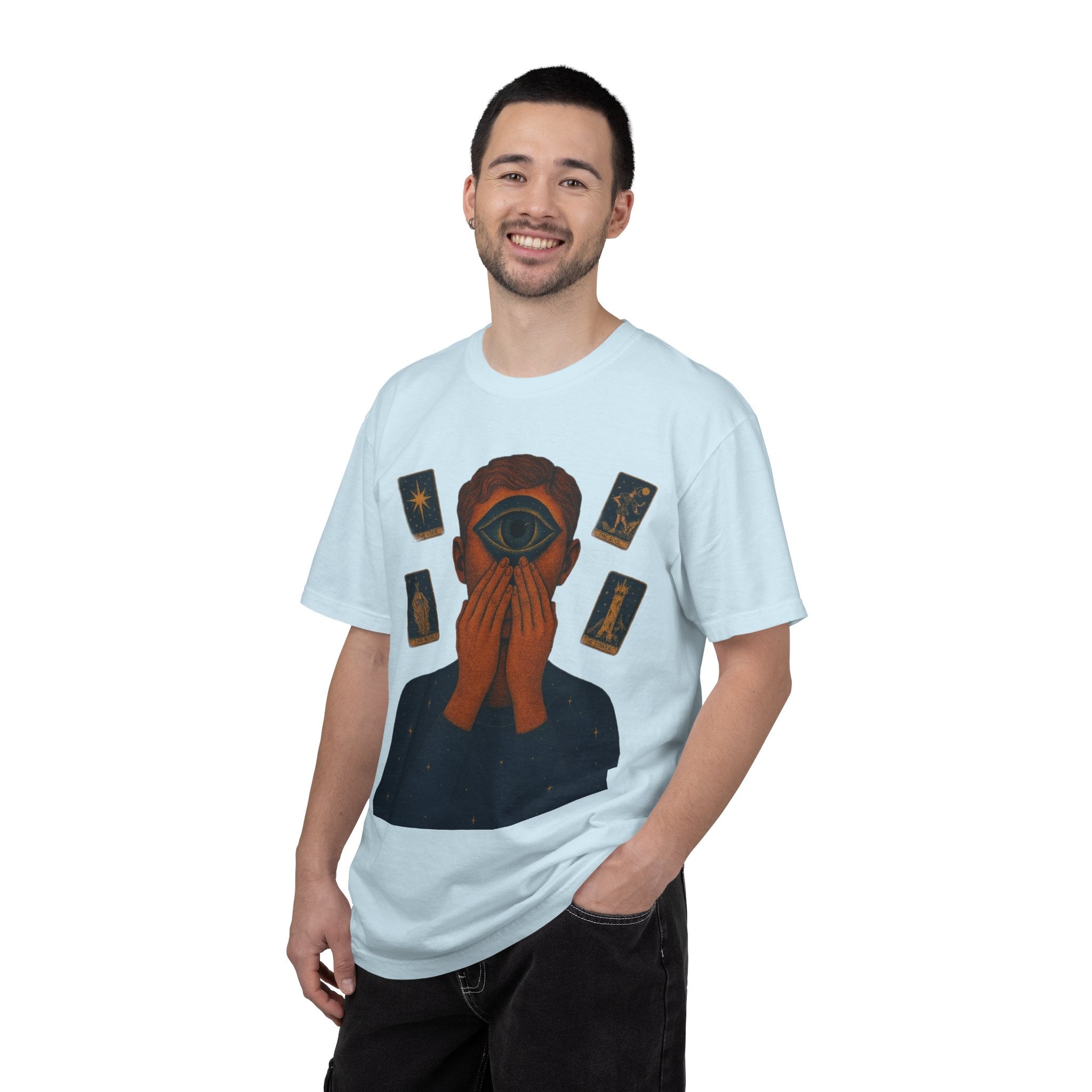 PRB Third Eye Tarot Illustration T-shirt | Occult Mystic Artwork by Power Runs Black