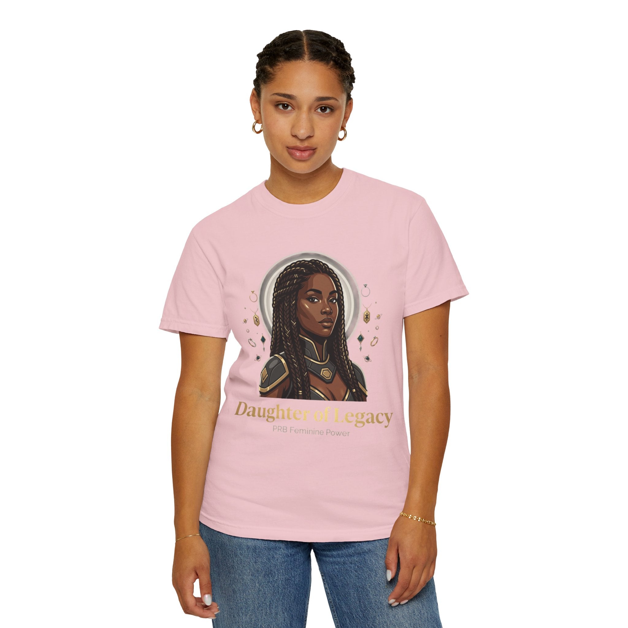 PRB Daughter of Legacy Graphic T-Shirt | Afrocentric Heroine Portrait Tee by Printify