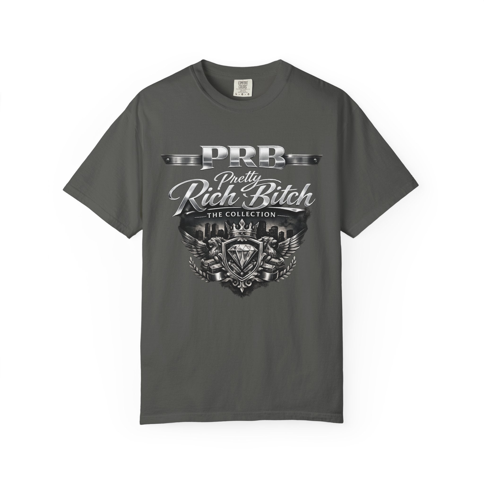 PRB Rebel Biker Crest T-Shirt | Vintage Motorcycle Emblem Tee by Power Runs Black