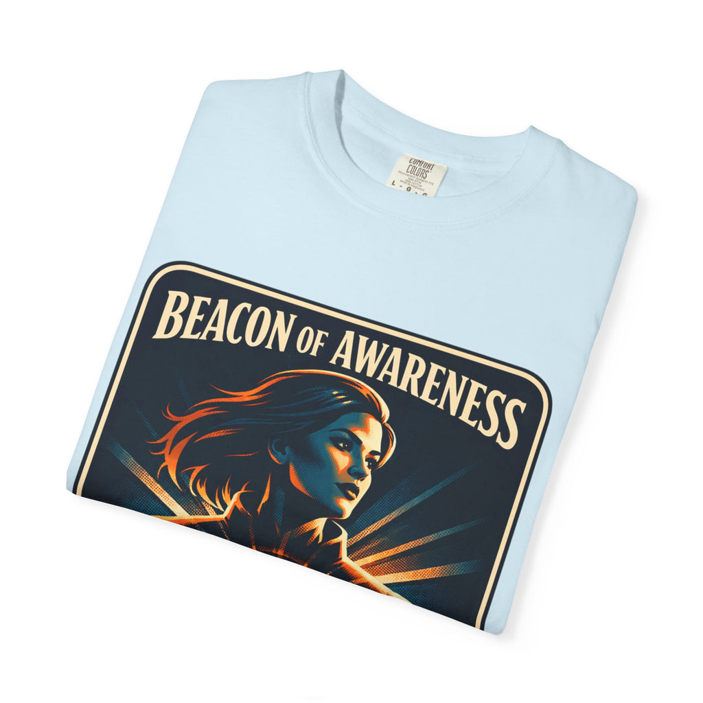 Power Runs Black Beacon of Awareness T-Shirt — “Astra: I hear truth hidden beneath noise” Cosmic Graphic Tee by Power Runs Black